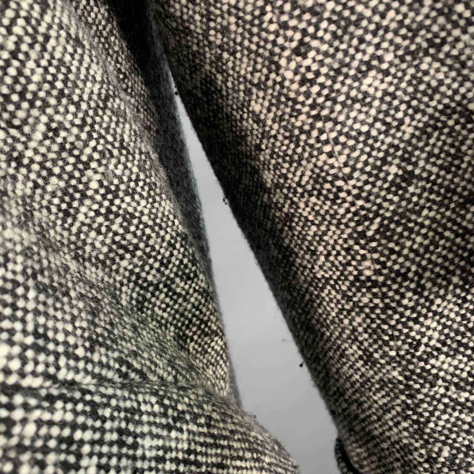 Carven CARVEN Grey Black Tweed Wool Single Breasted Pockets Coat Size US XL / EU 56 / 4 - 5 Thumbnail