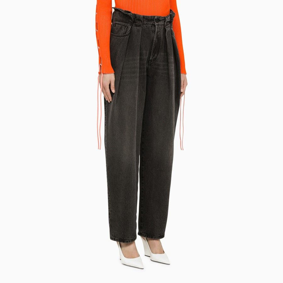 Off-White o1d2blof0924 Washed Balloon Jeans in Black Size 25" / US 0 / IT 36 - 3 Thumbnail