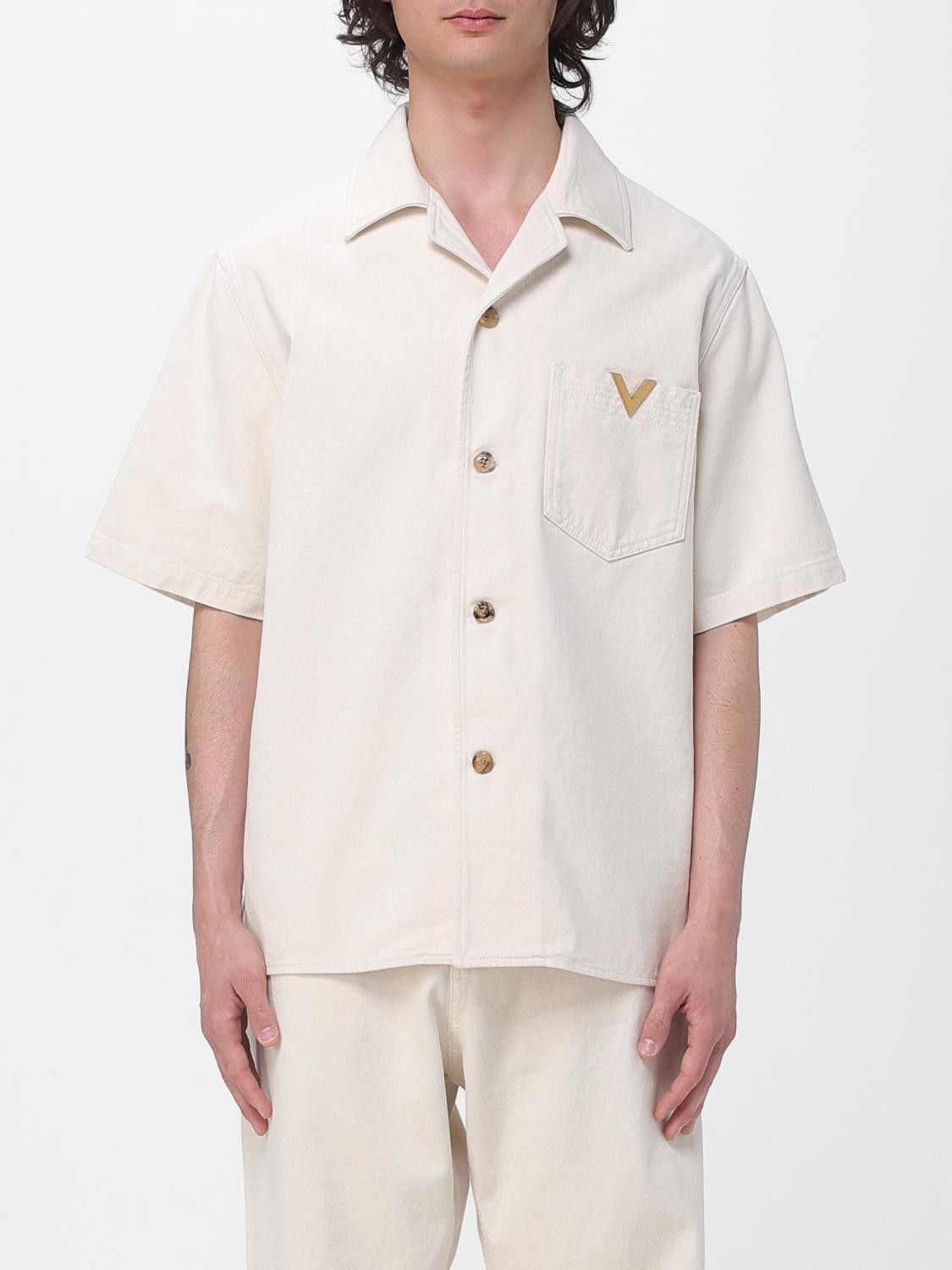 Valentino Valentino Shirt Men Ivory Size US M / EU 48-50 / 2 - 1 Thumbnail