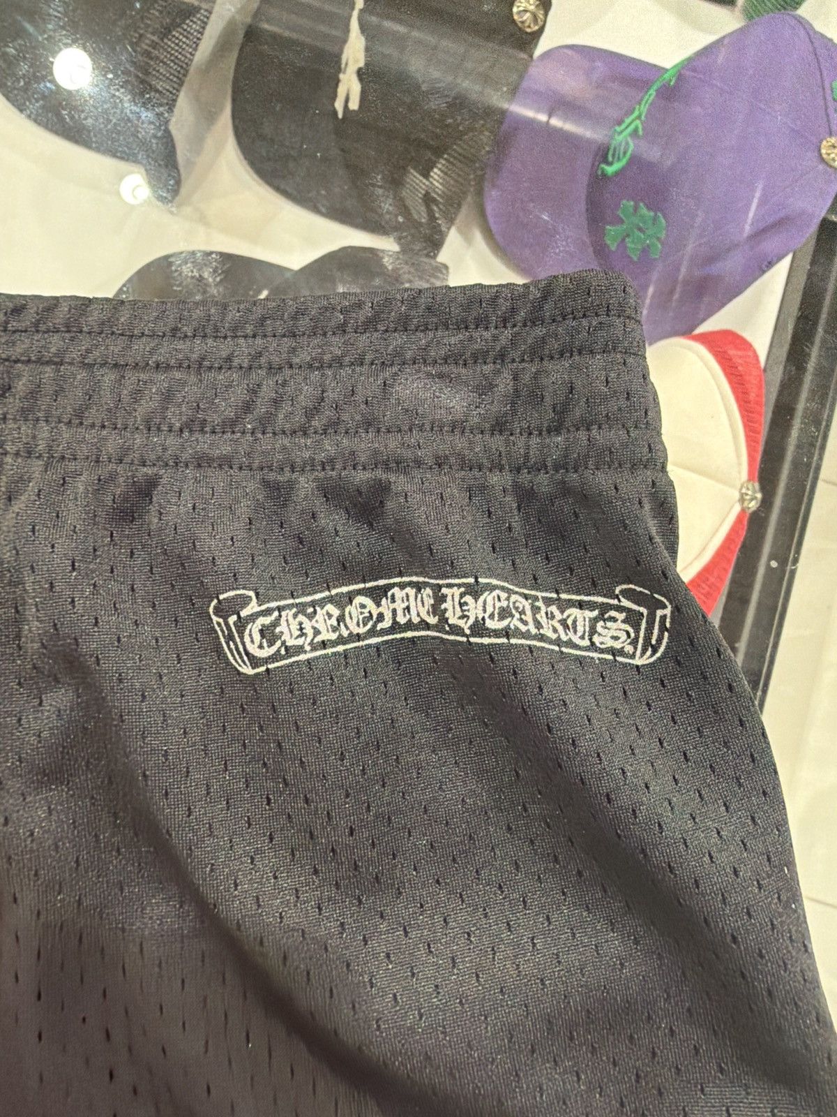 Chrome Hearts Chrome Hearts Varsity Black Mesh Booty Shorts Size 34" / US 12 / IT 48 - 7 Thumbnail
