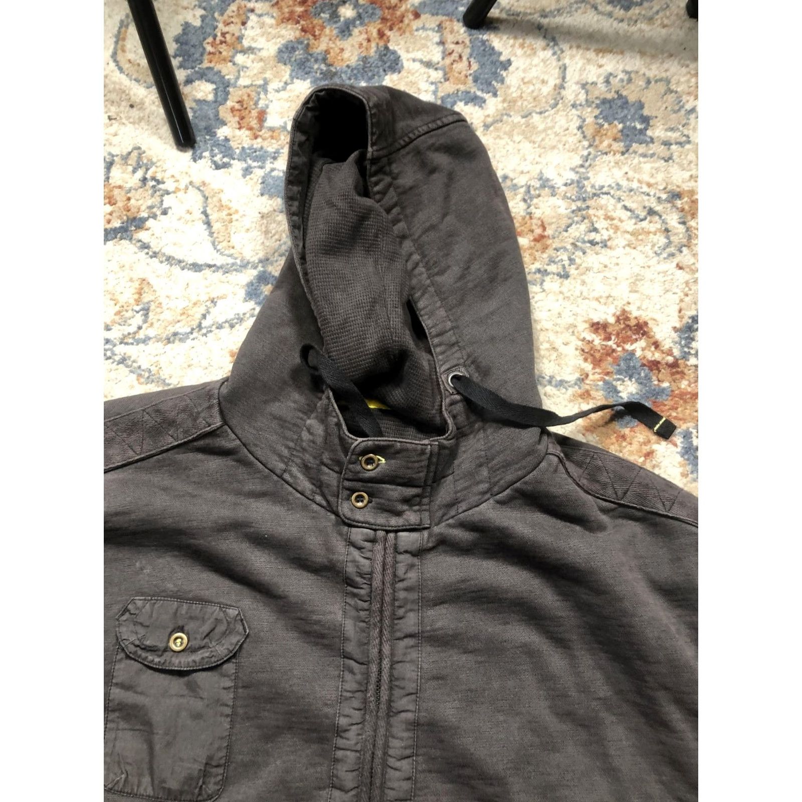 Carbon2Cobalt VINTAGE Carbon2cobalt Hoodie Sweatshirt Mens XL Black Full Zip Elbow Patch Cotton Jacket Size US XL / EU 56 / 4 - 7 Thumbnail