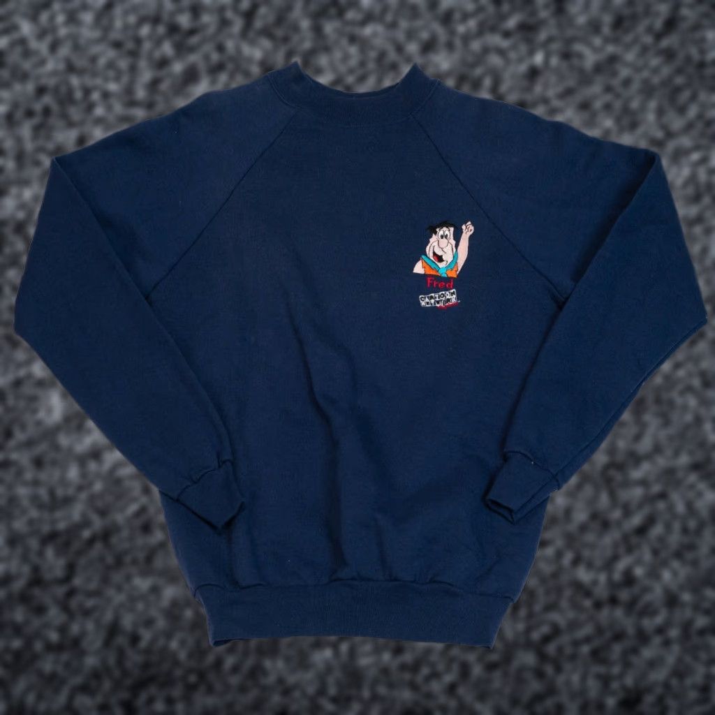 Vintage VINTAGE Flintstones Wacky Racers Cartoon Network Sweatshirt Crew Neck Mens M Blue 90s Cartoon Network Retro VTG Size US M / EU 48-50 / 2 - 1 Thumbnail