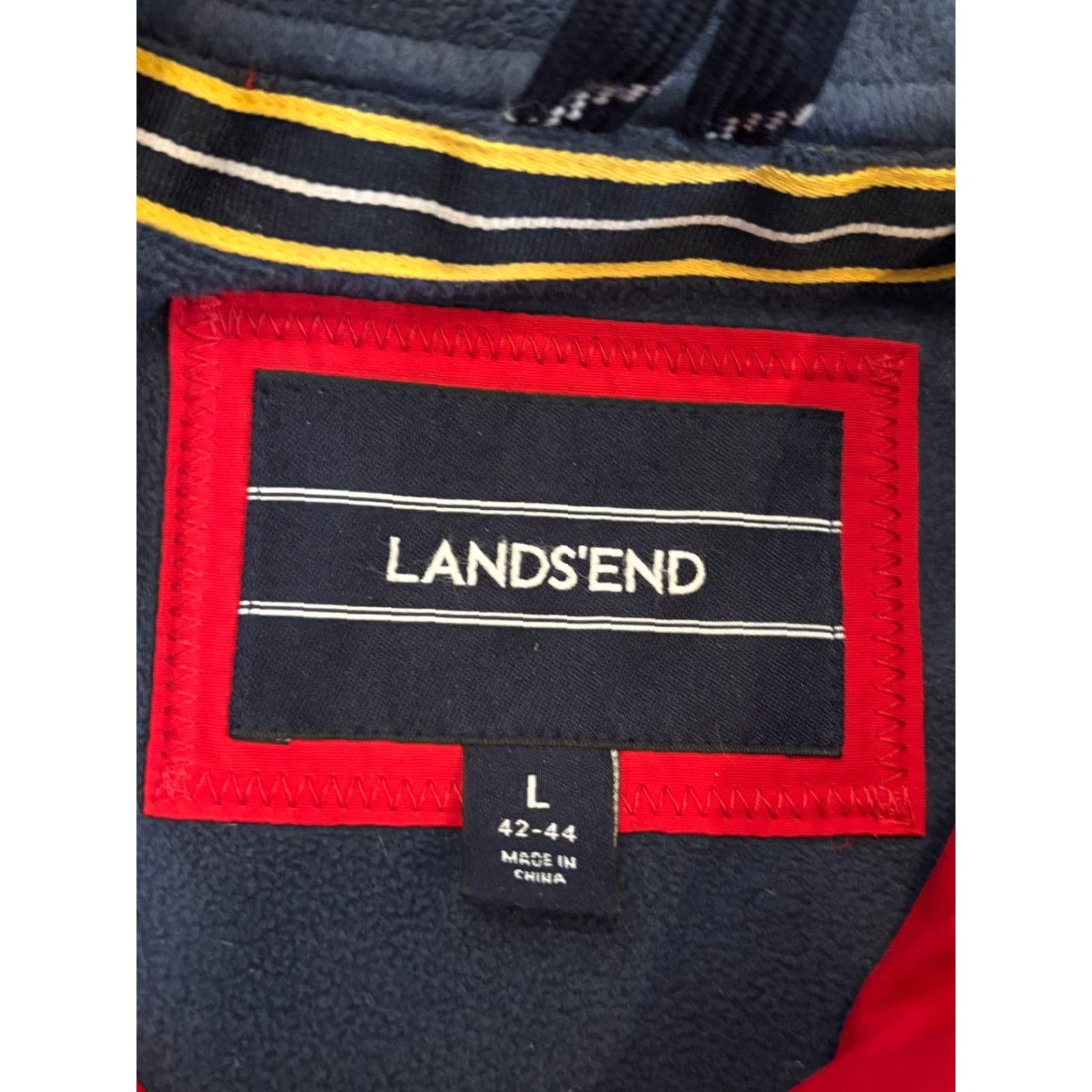 Lands' End Lands' End Jacket Mens Large Red Full Zip Coat Nylon Poly Blend Parka Regular Size US L / EU 52-54 / 3 - 2 Thumbnail