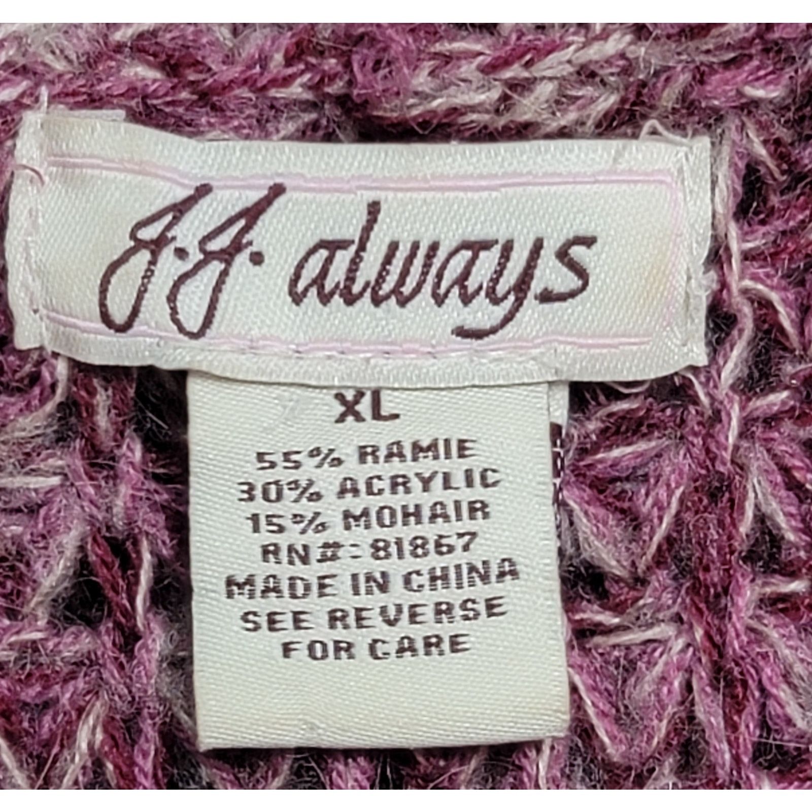 Other J.J. Always Purple Marled Cowl Neck Knitted Sweater Top XL Size XL / US 12-14 / IT 48-50 - 4 Thumbnail