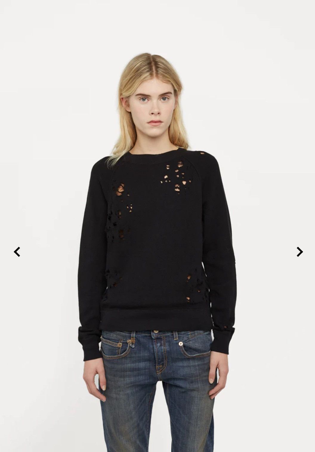 R13 Shredded Zip Side Sweatshirt. Size XS Size XS / US 0-2 / IT 36-38 - 7 Thumbnail