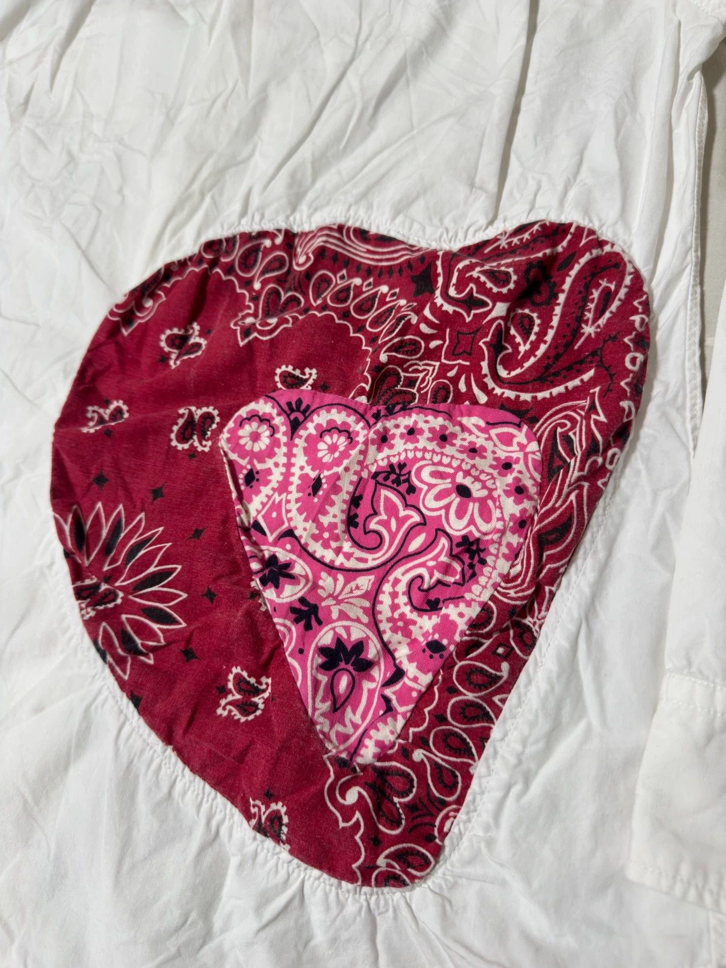 Visvim visvim ict 14SS Heart Vintage Patchwork White S Shirt Size US S / EU 44-46 / 1 - 6 Thumbnail