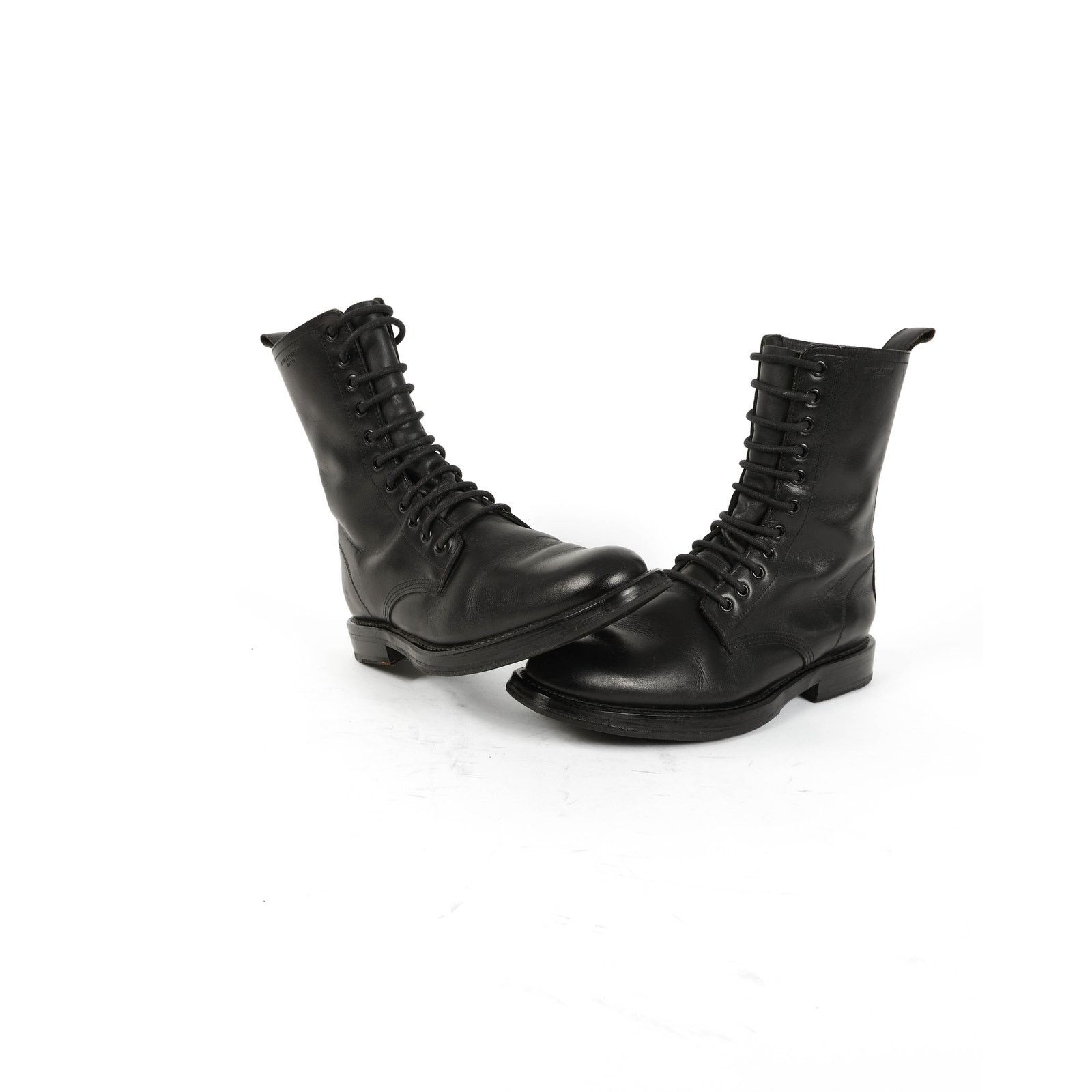 Saint Laurent Paris FW14 High 11-eye Combat Boots in Black Leather Size US 8 / EU 41 - 4 Thumbnail