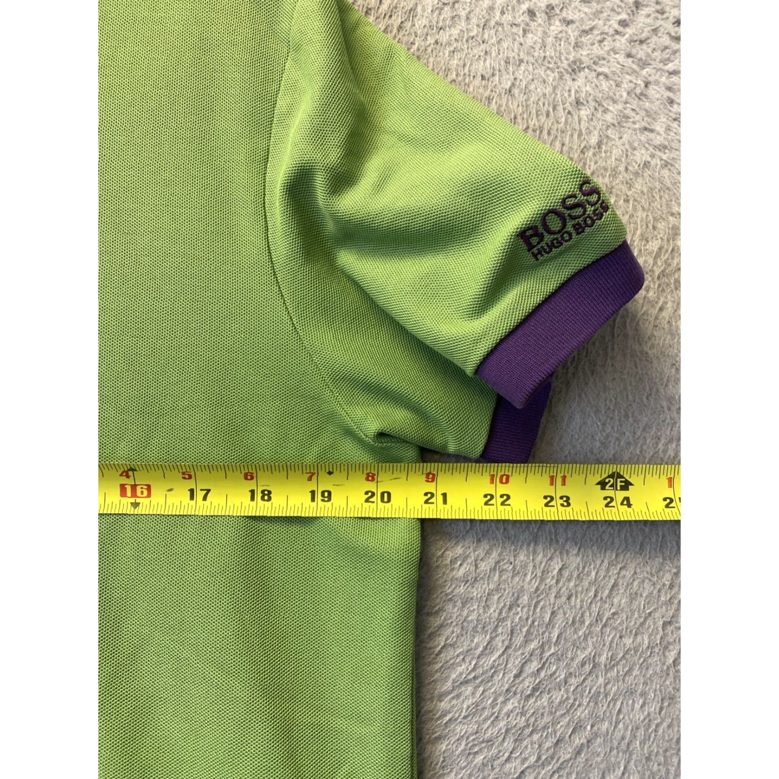 Hugo Boss HUGO BOSS Polo Shirt Pima Cotton GREEN Purple Mens M /146-39 Polo Short Sleeve Regular Fit Adult Medium Green 90s Modern Authentic Mens Size US M / EU 48-50 / 2 - 5 Thumbnail