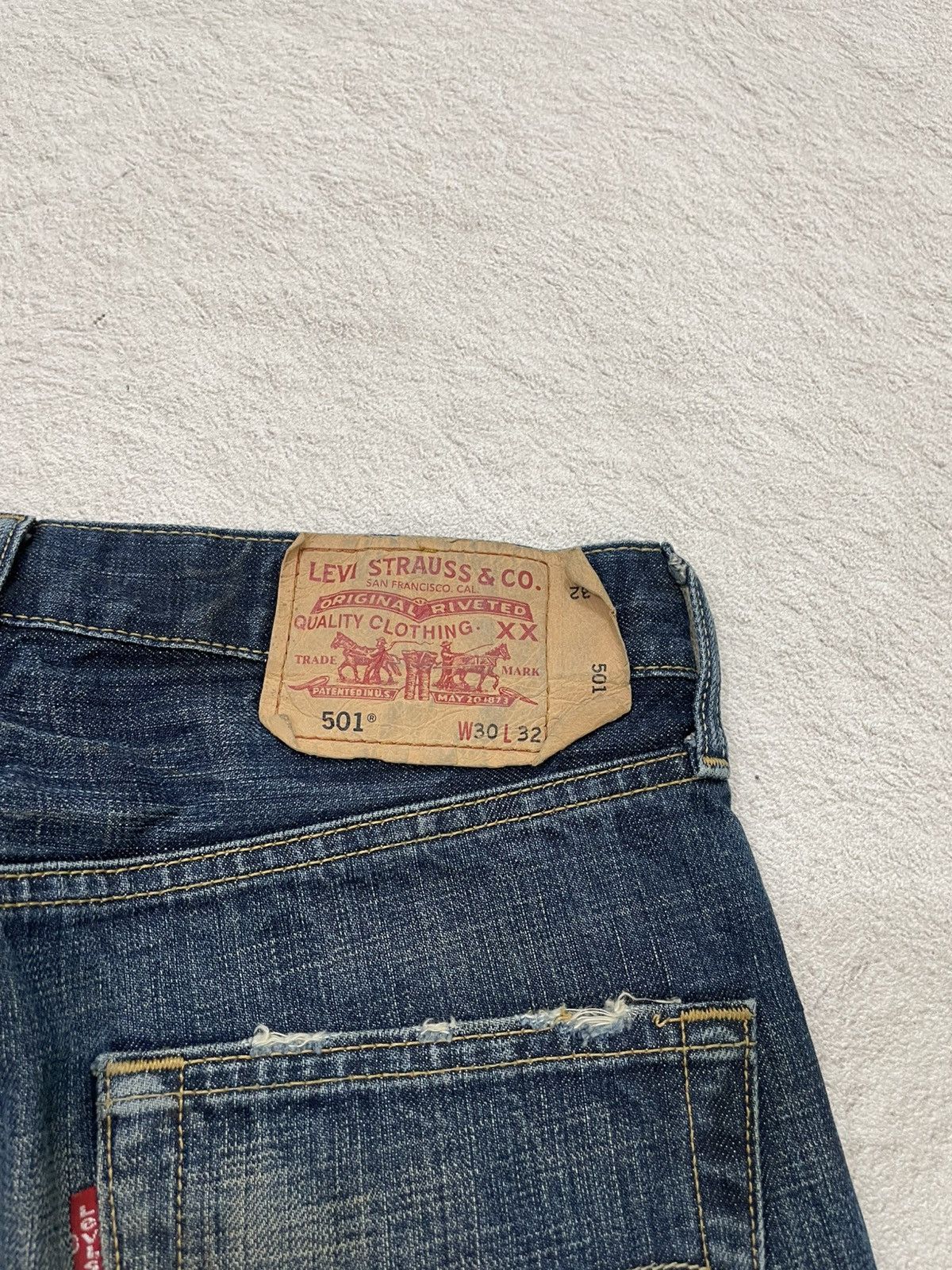 Japanese Brand 00s Kapital 501 Mudwash Raw Denim Ripped Jeans Y2K Hysteric Size US 30 / EU 46 - 11 Thumbnail