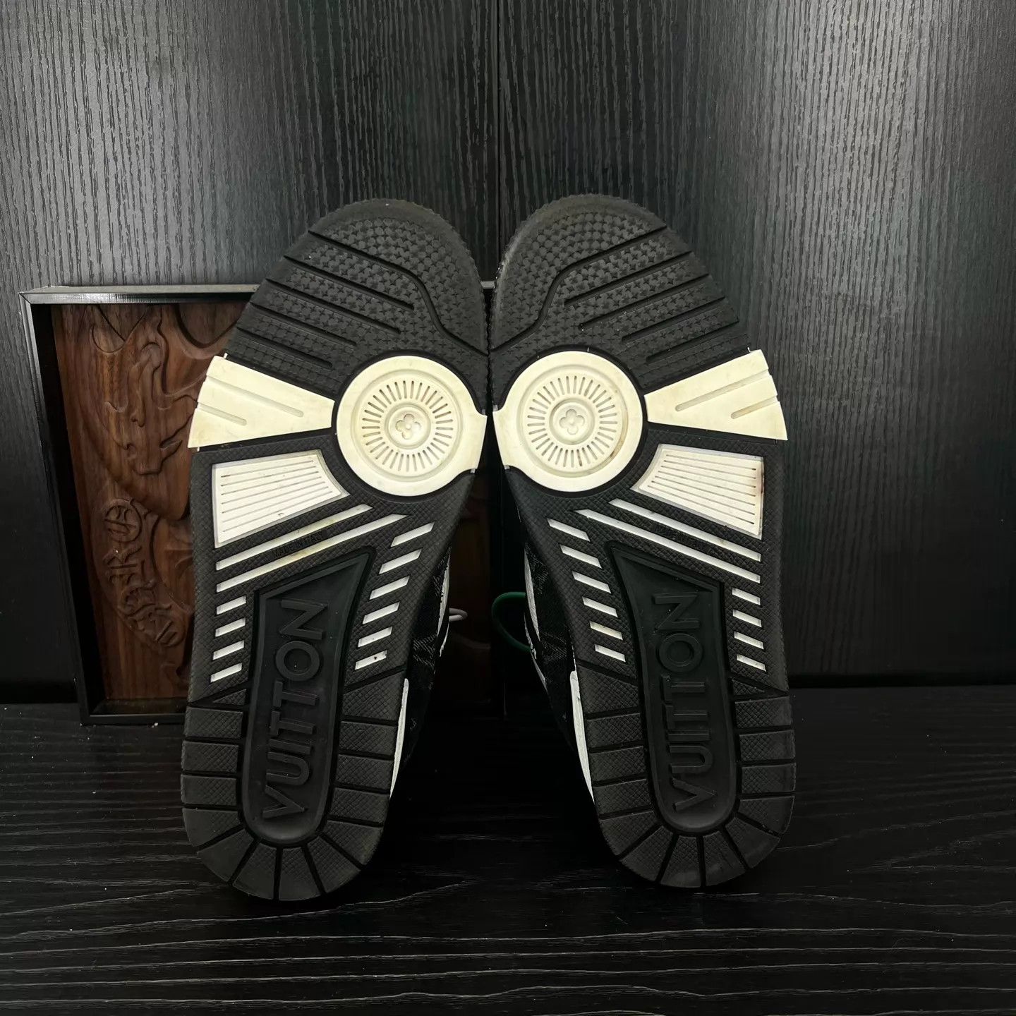 Louis Vuitton LV 25 Trainer Black White Denim 37.5 Worn Box & Acc Size US 7 / IT 37 - 8 Thumbnail