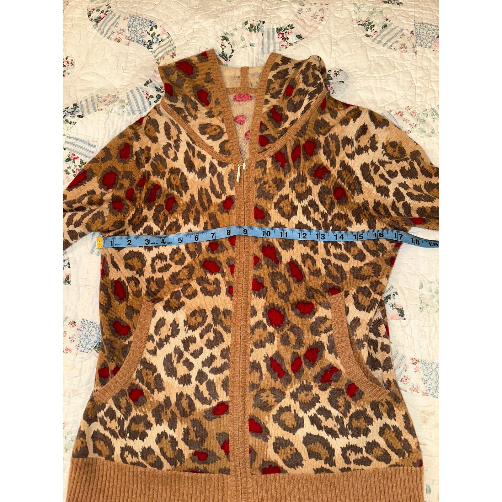 Vintage VINTAGE ANIMAL PRINT LEOPARD CASHMERE HOODIE CARDIGAN Size S / US 4 / IT 40 - 3 Thumbnail