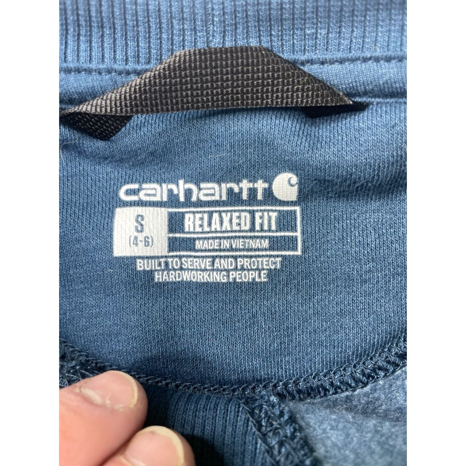 Carhartt Carhartt Sweatshirt Women S Relaxed Raglan Sleeve Logo Crew Neck Blue Cotton Polyester Size S / US 4 / IT 40 - 3 Thumbnail
