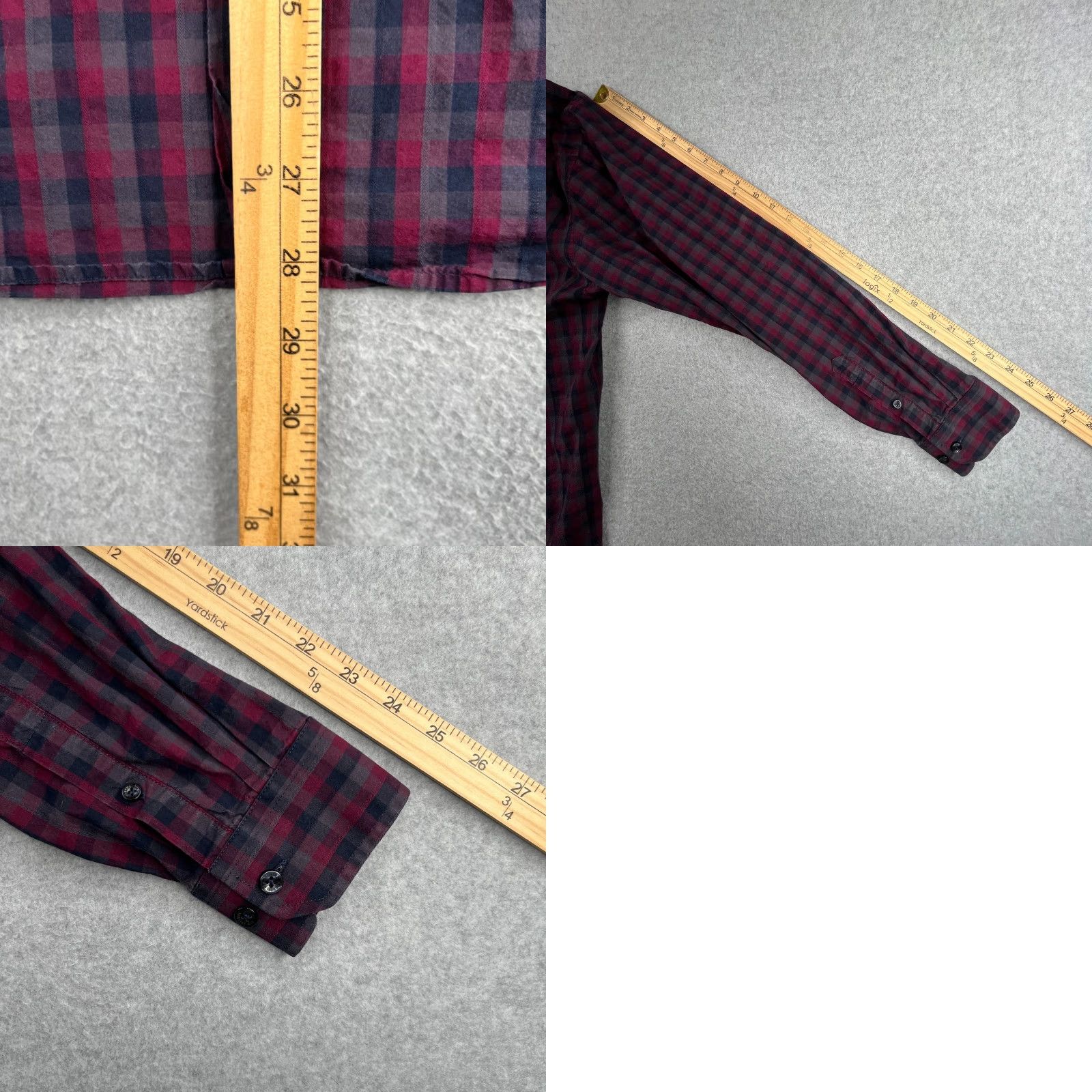 Ben Sherman Ben Sherman Shirt Mens XL Burgundy CHeck Flip Cuff Casual Button Up Long Sleeve Size US XL / EU 56 / 4 - 8 Thumbnail