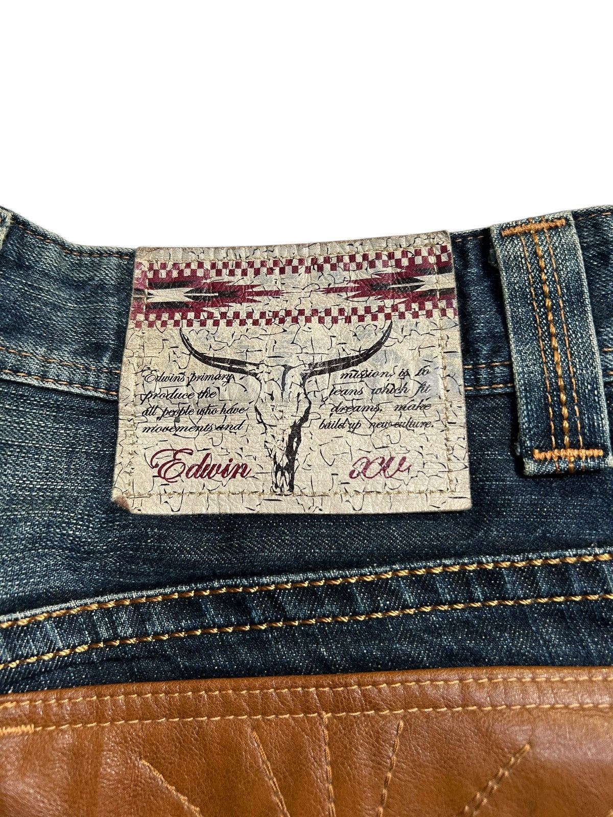Japanese Brand × Kapital × Vintage FLARE💥 EDWIN XVS NAVAJO MUDWASH PUNK GRUNGE DISTRESSED DENIM Size US 31 - 7 Thumbnail