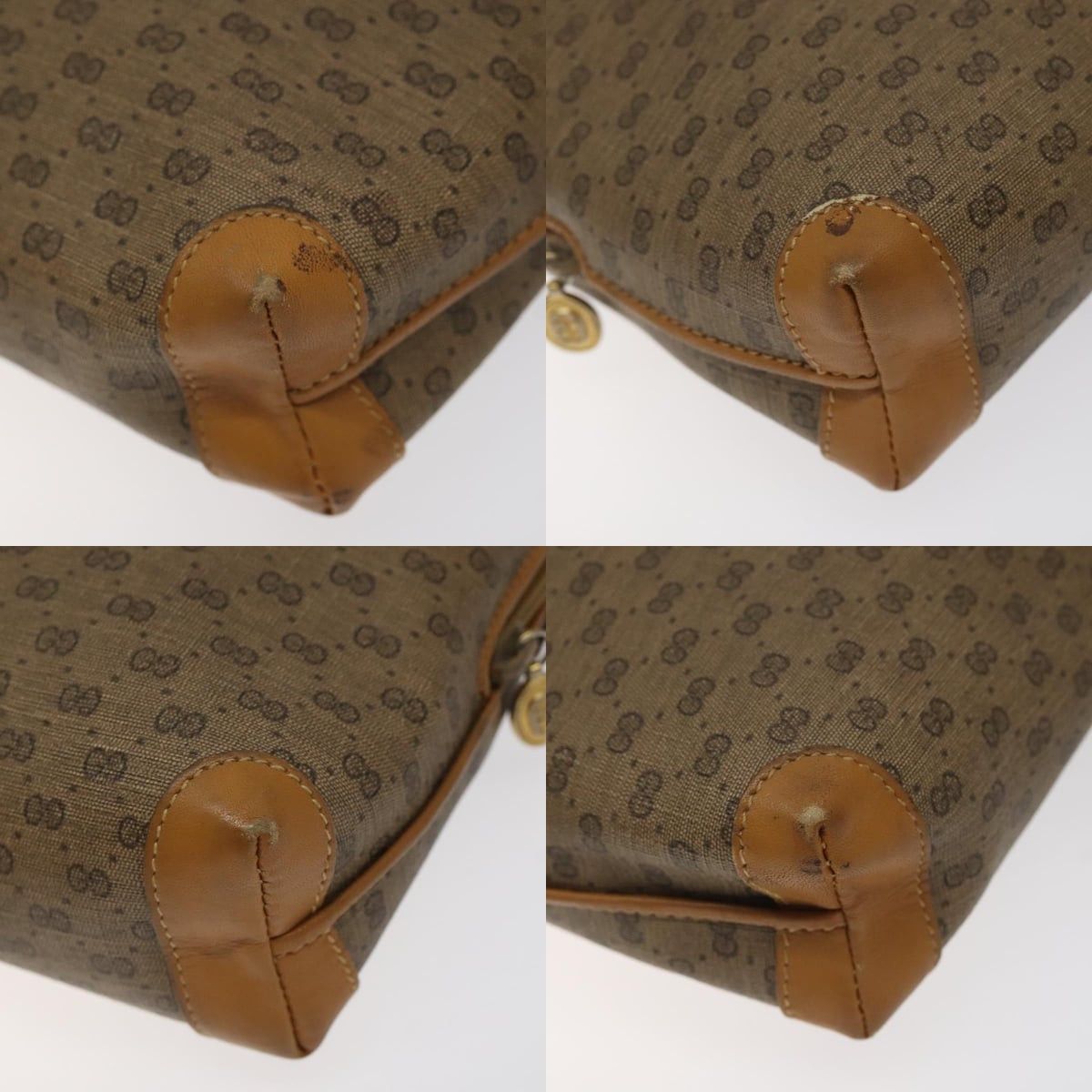 GUCCI Micro GG Supreme Shoulder Bag Pvc Brown Gold 007 115