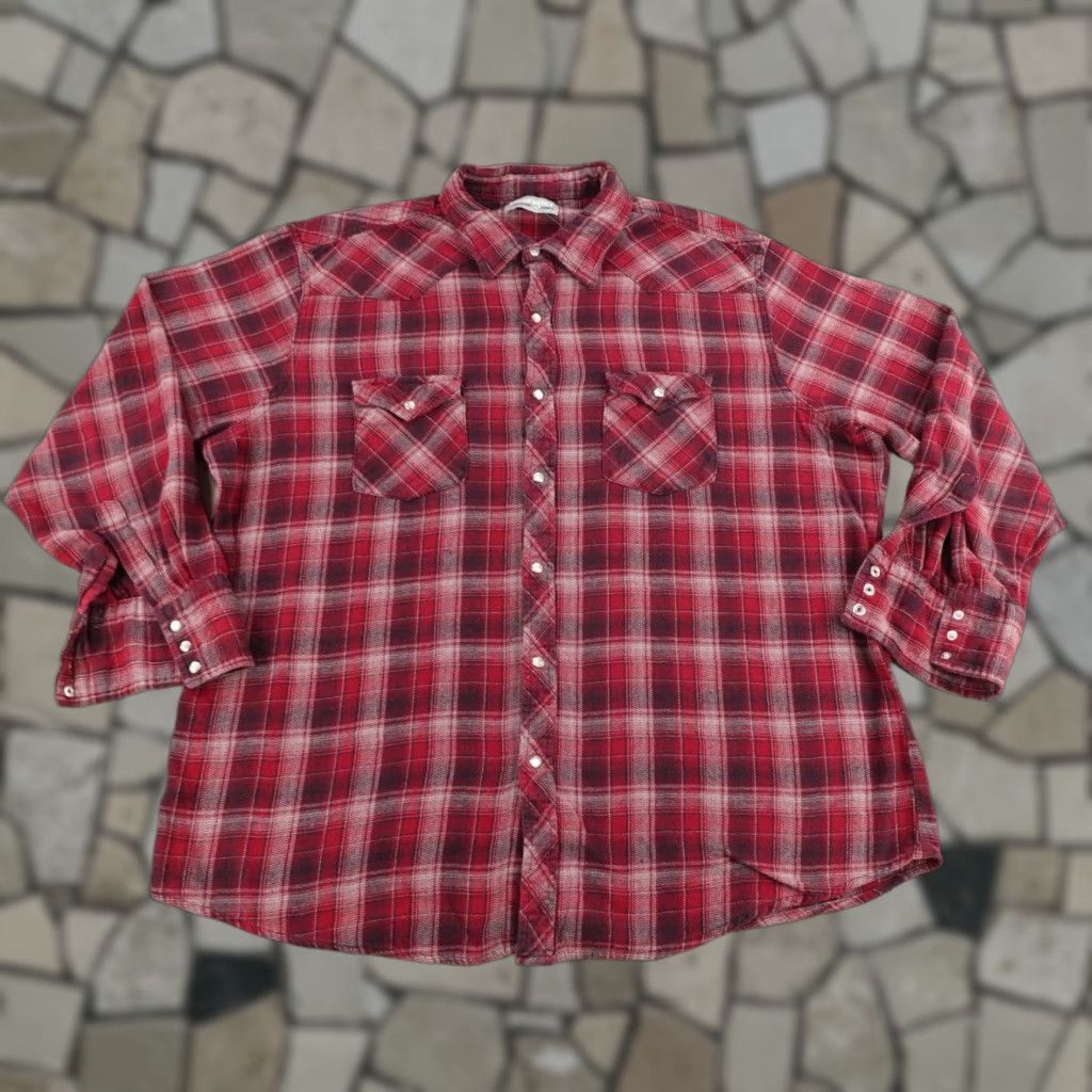 Wrangler VINTAGE Wrangler Shirt Mens 2XL Red Plaid Flannel Pearl Snap Western Rodeo Wrangler Shirt 2XL Red Plaid Flannel Pearl Snap Cowboy Western Mens Size US XXL / EU 58 / 5 - 1 Thumbnail