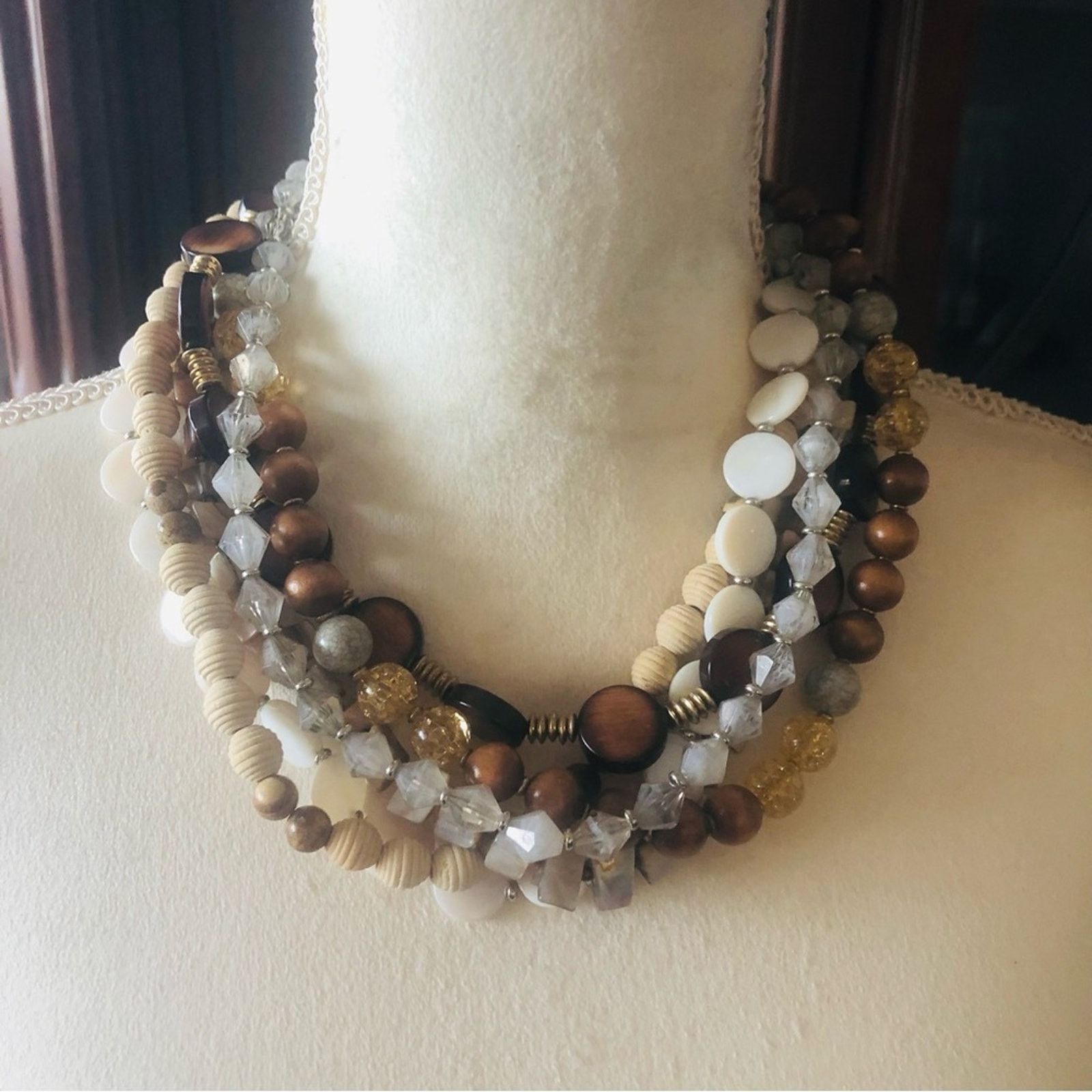 Jewelry Bold large multi strand & material beaded necklace Size ONE SIZE - 2 Thumbnail