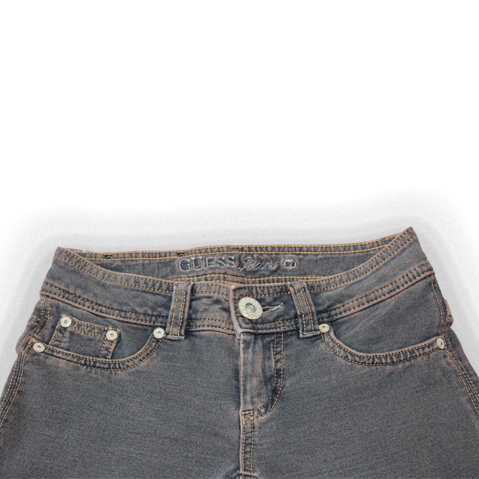 Guess Y2K 2000's Brown Guess Denim Skinny Jeans Size 23" - 4 Thumbnail