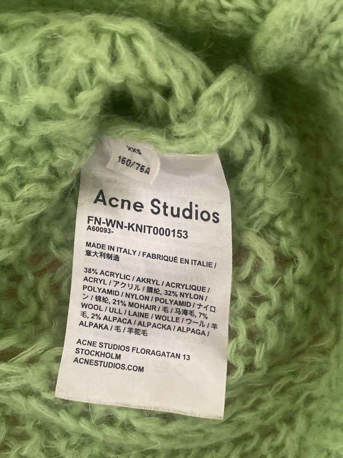 Acne Studios Acne studios green distressed runway sweater Size XXS / US 00 / IT 34 - 2 Thumbnail
