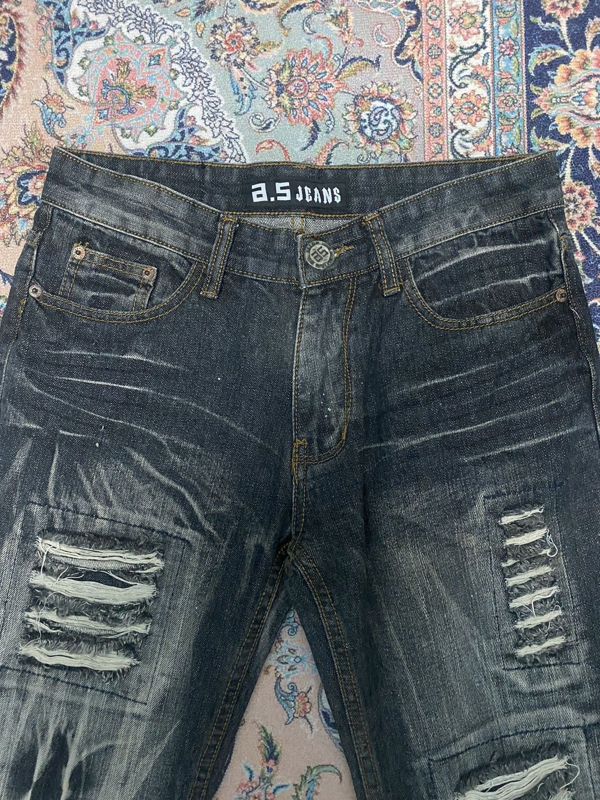 If Six Was Nine × JNCO Astom Denim Skull Lighting crazy design🚀 Size US 31 - 5 Thumbnail