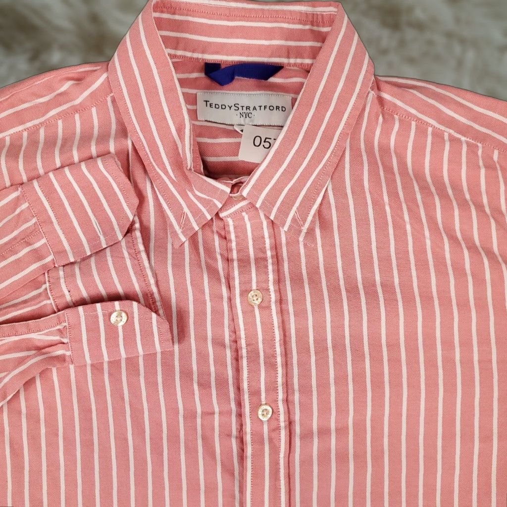 Pinko VINTAGE Teddy Stratford Shirt Men Size 4 Pink Striped Button Up Long Sleeve Casual Classic Size US S / EU 44-46 / 1 - 1 Thumbnail