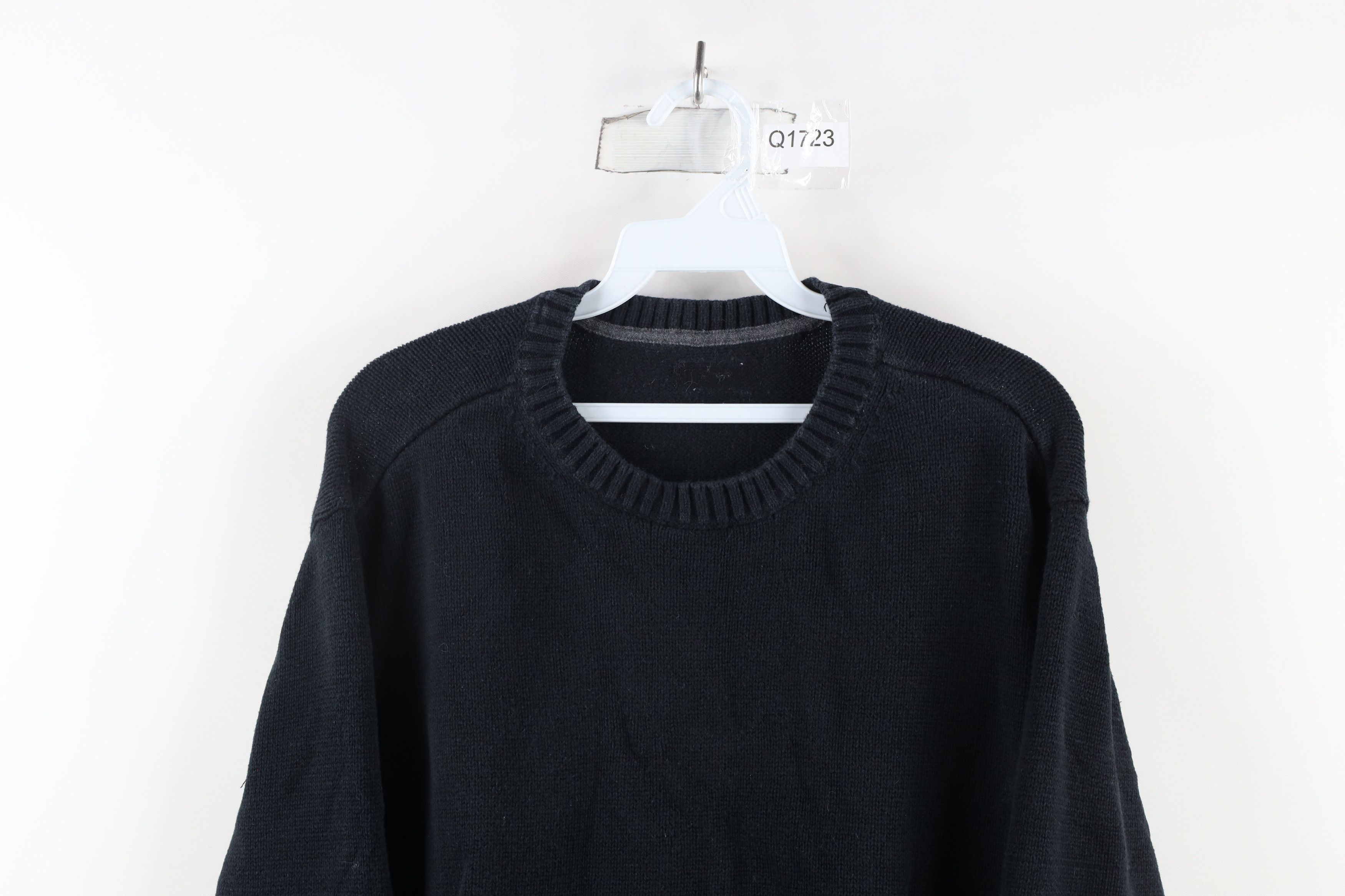 Vintage Vintage 90s Streetwear Cotton Knit Crewneck Sweater Black Size US L / EU 52-54 / 3 - 2 Thumbnail