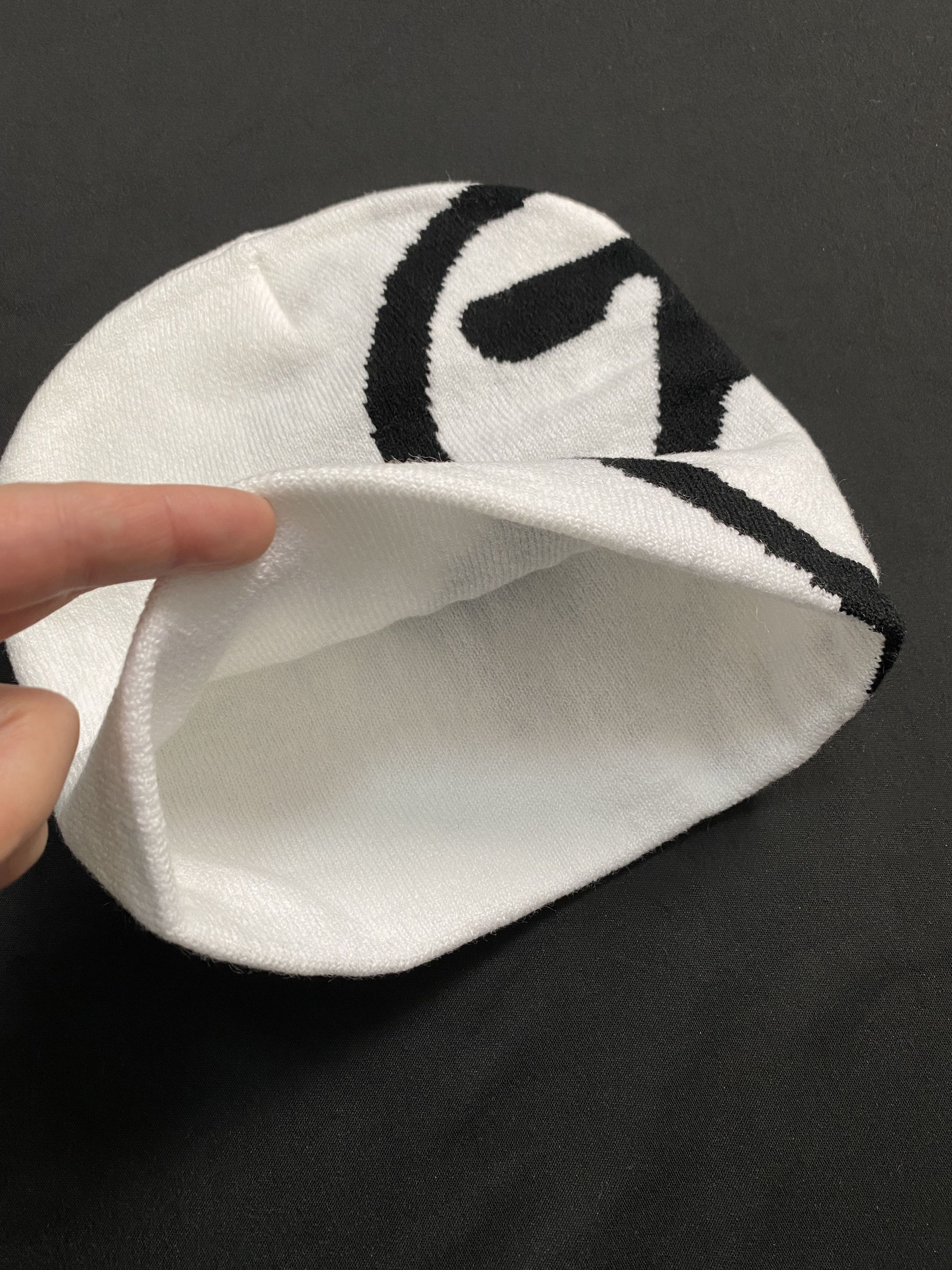 Japanese Brand Deadstock Aphex Twin Tribute No Cuff Knit White Beanie OS Size ONE SIZE - 3 Thumbnail