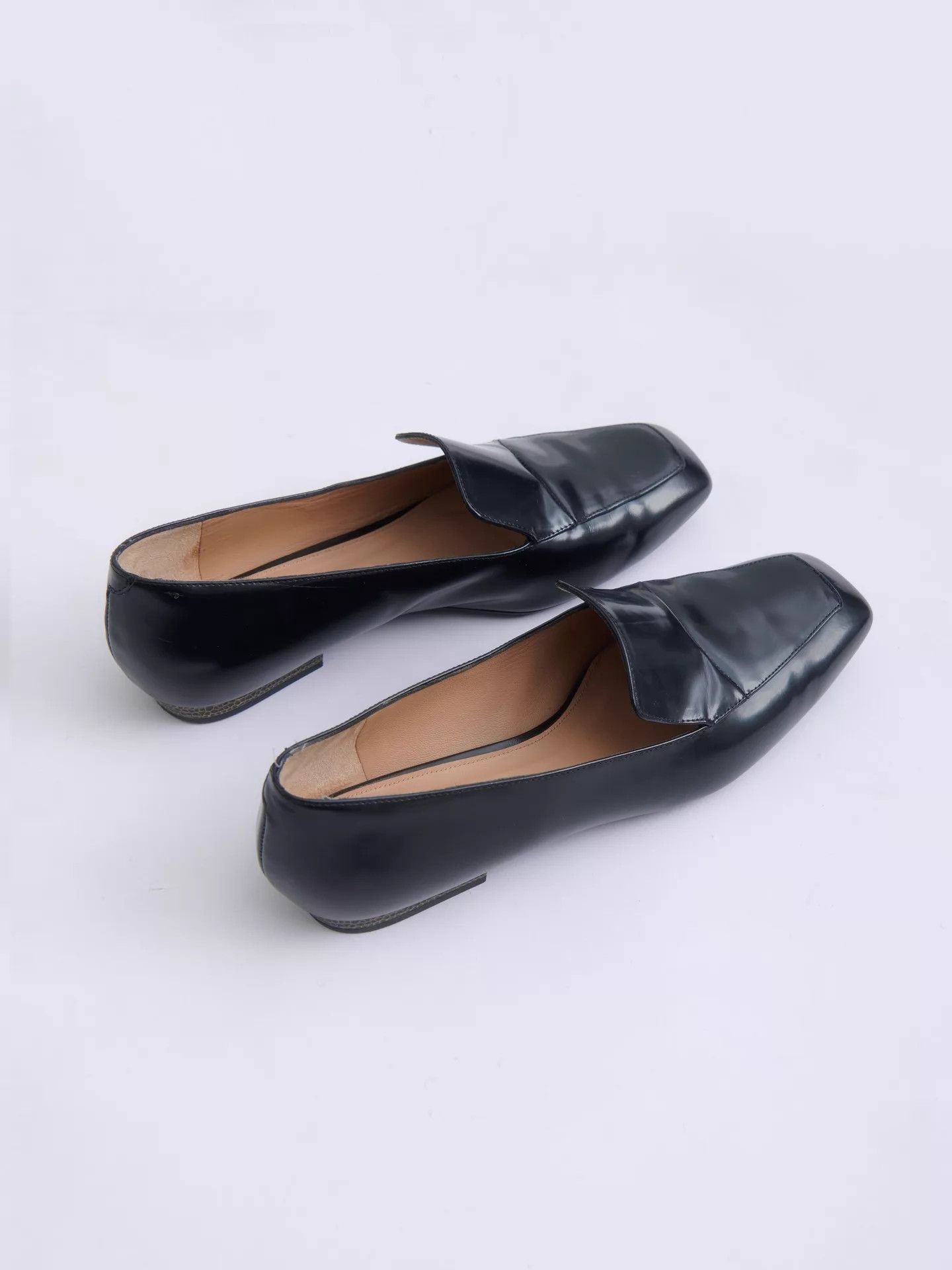 Jil Sander Jil Sander Navy Black Micro Square Toe Loafers Size US 7.5 / IT 37.5 - 3 Thumbnail