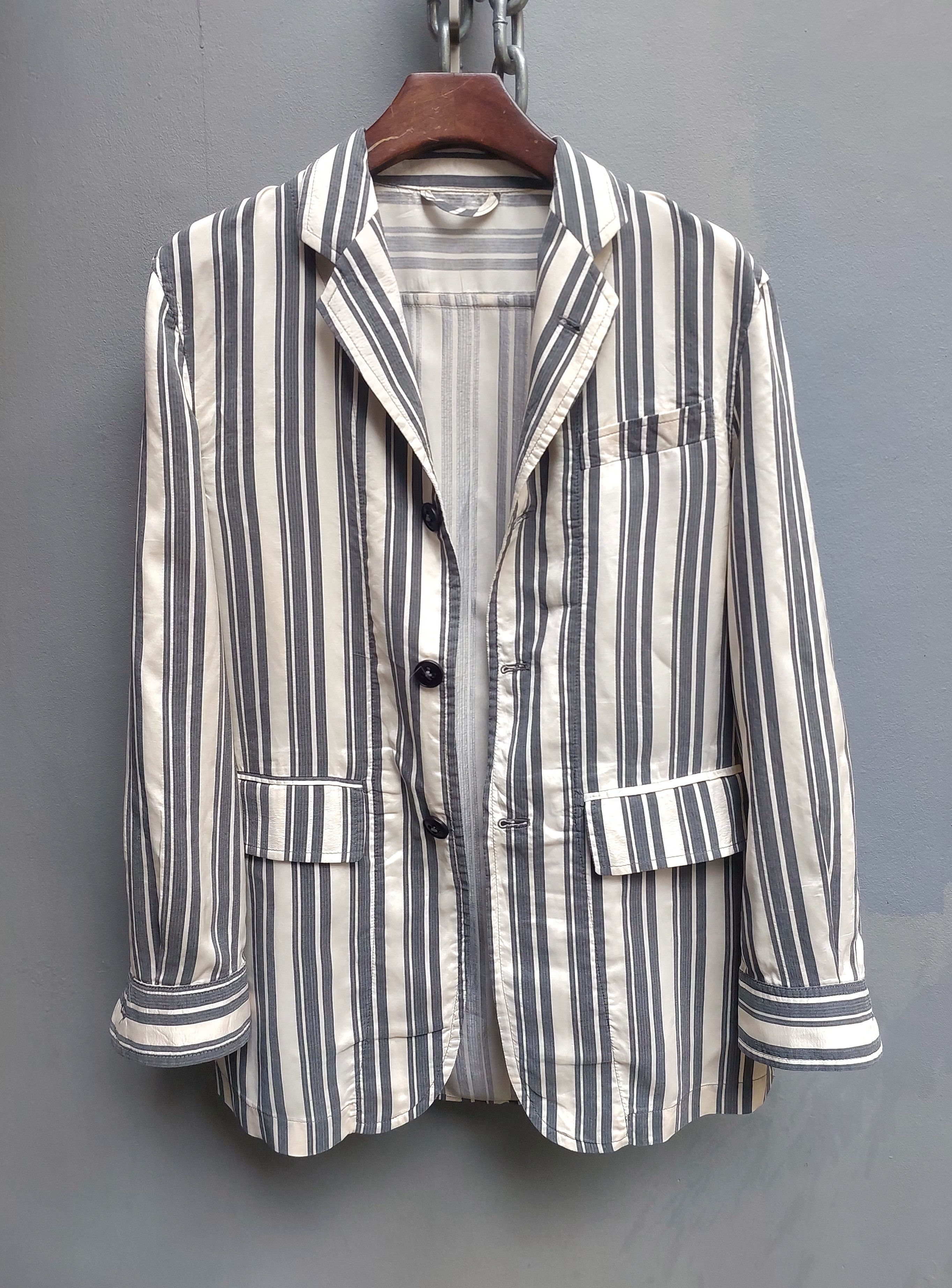 Ann Demeulemeester Ann Demeulemeester Striped Tailored Pajama Style Blazer Size US XXS / EU 40 - 3 Thumbnail