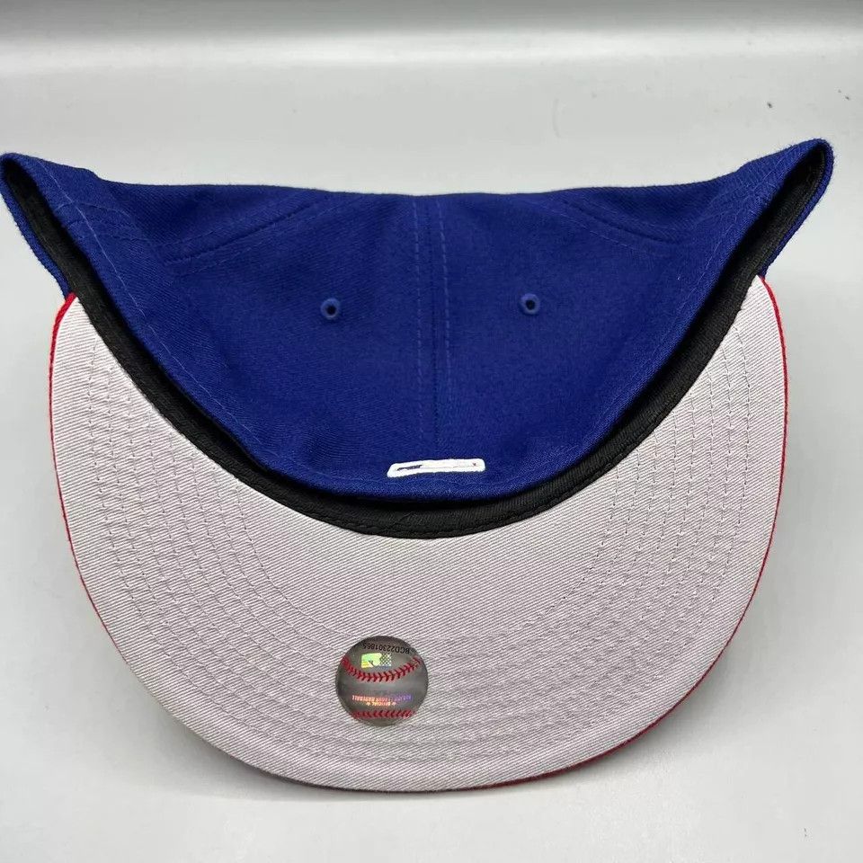 New Era Los Angeles LA Dodgers Hat Men 7 5/8 Blue Red MLB Fitted Cap Size ONE SIZE - 5 Thumbnail