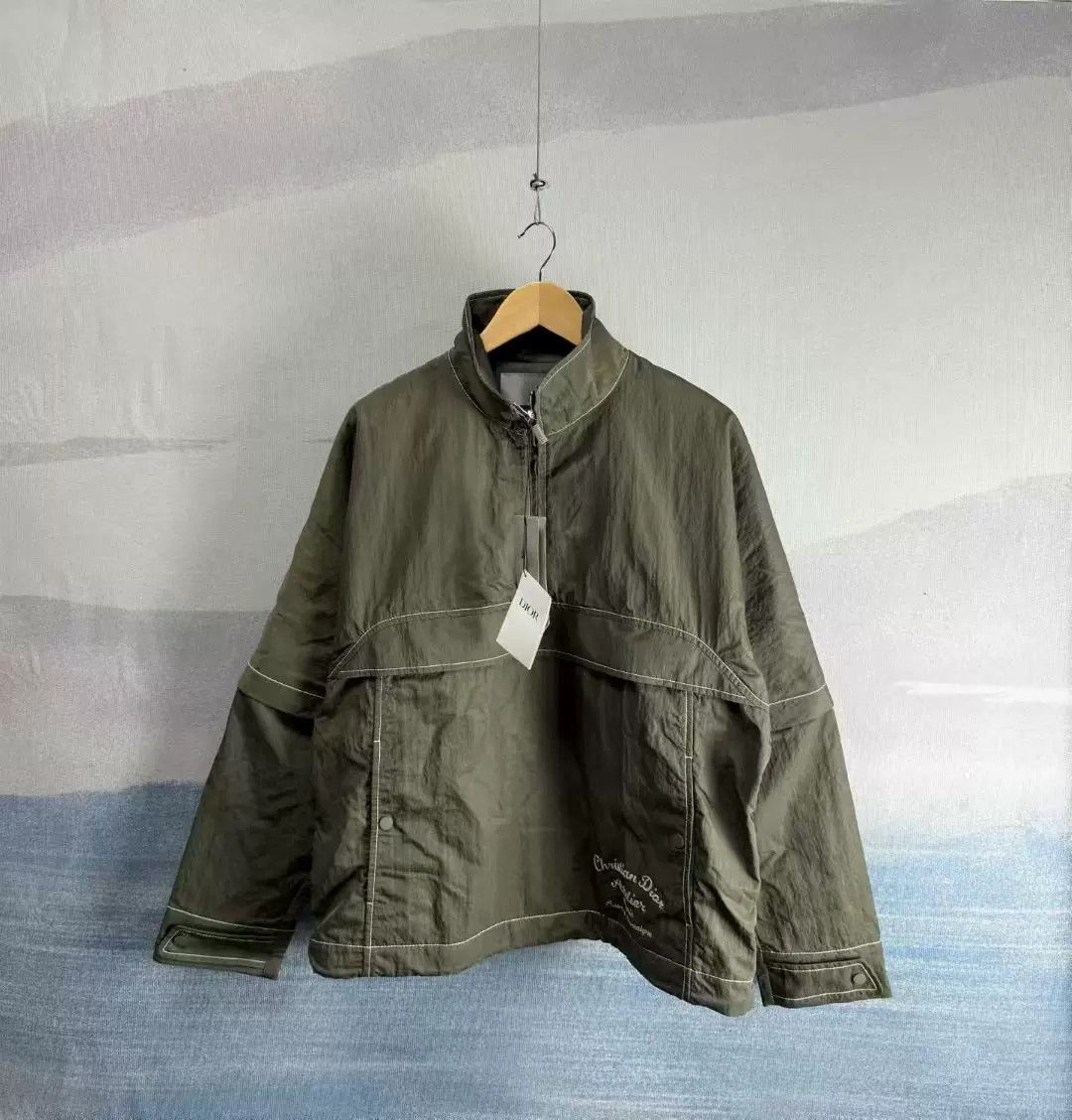 Dior dior olive green half-zip windbreaker jacket Size US L / EU 52-54 / 3 - 1 Thumbnail