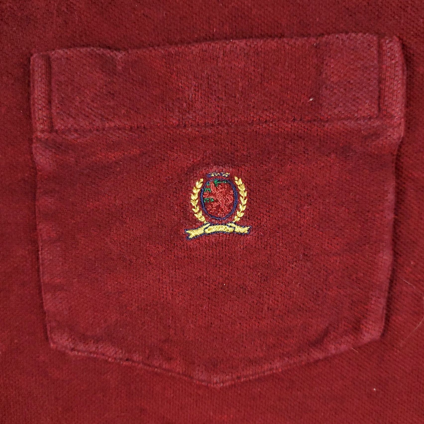 Tommy Hilfiger VINTAGE Tommy Hilfiger Polo Shirt Mens XL Red Solid Polo Shirt XL Red American Classic Preppy Sports Mens Size US XL / EU 56 / 4 - 2 Thumbnail