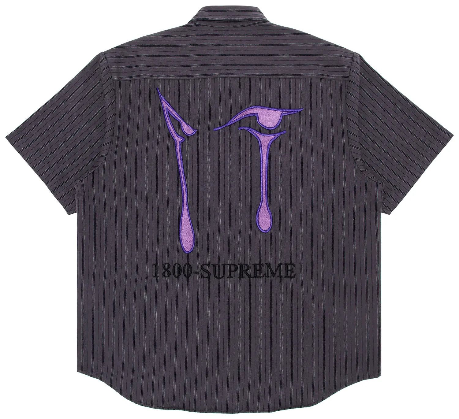 Supreme Supreme AOI Eyes S/S Work Shirt Stripe Purple Small Size US S / EU 44-46 / 1 - 5 Thumbnail