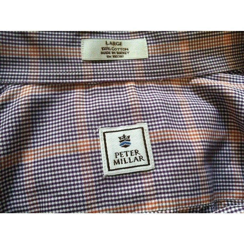 Peter Millar PETER MILLAR MENS MULTICOLOR 100%COTTON CASUAL SHIRT SIZE: L Size US L / EU 52-54 / 3 - 6 Thumbnail