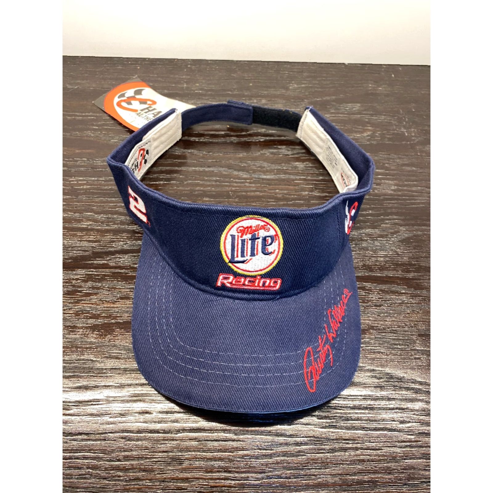 Chase Authentics VINTAGE NASCAR Chase Authentics Men's Blue Cotton Twill Adjustable Visor Racing Cars One Size Size ONE SIZE - 2 Thumbnail