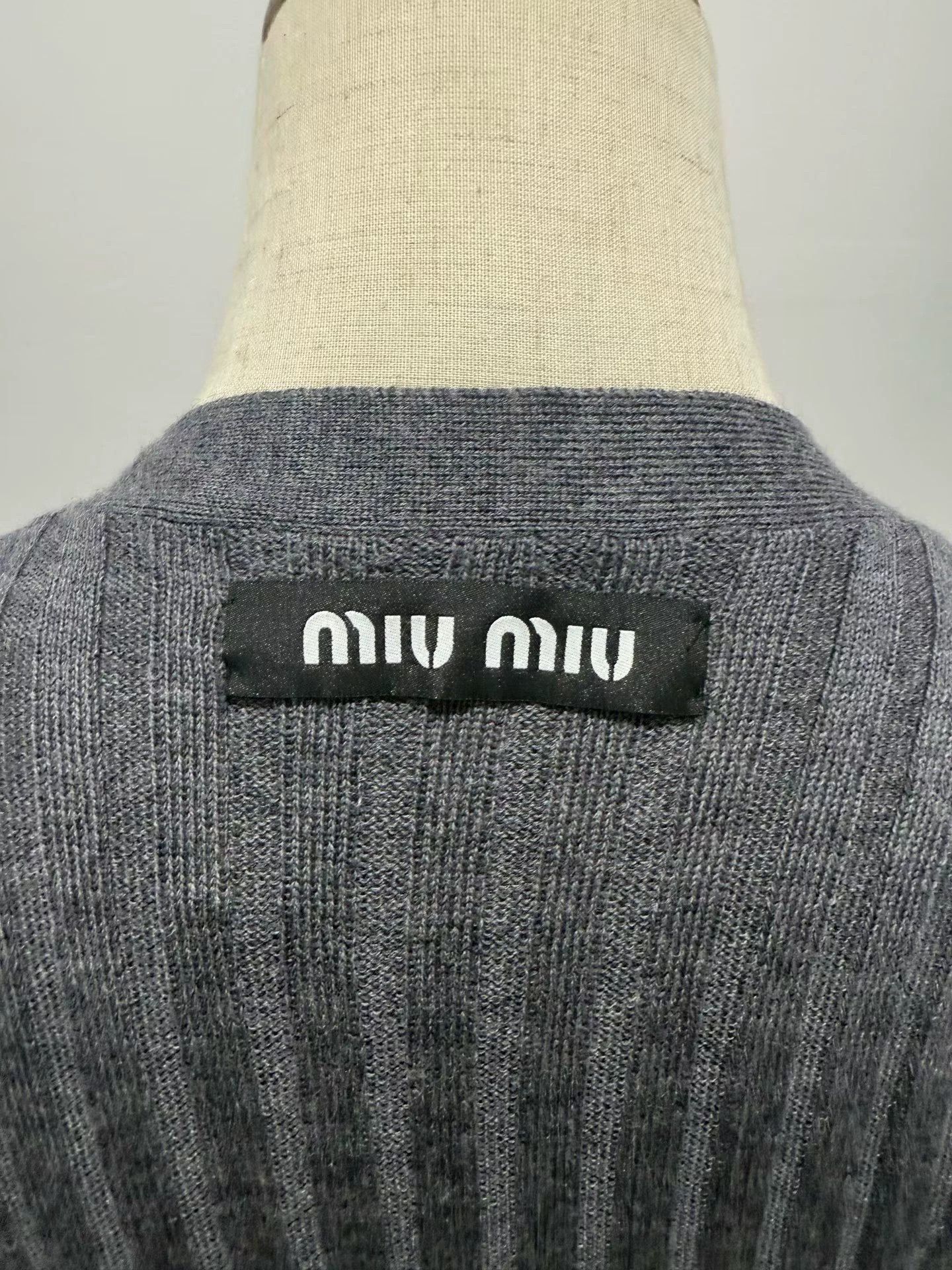 Miu Miu [99% New] Miu Miu Rhinestone Logo Cardigan Size XS / US 0-2 / IT 36-38 - 3 Thumbnail