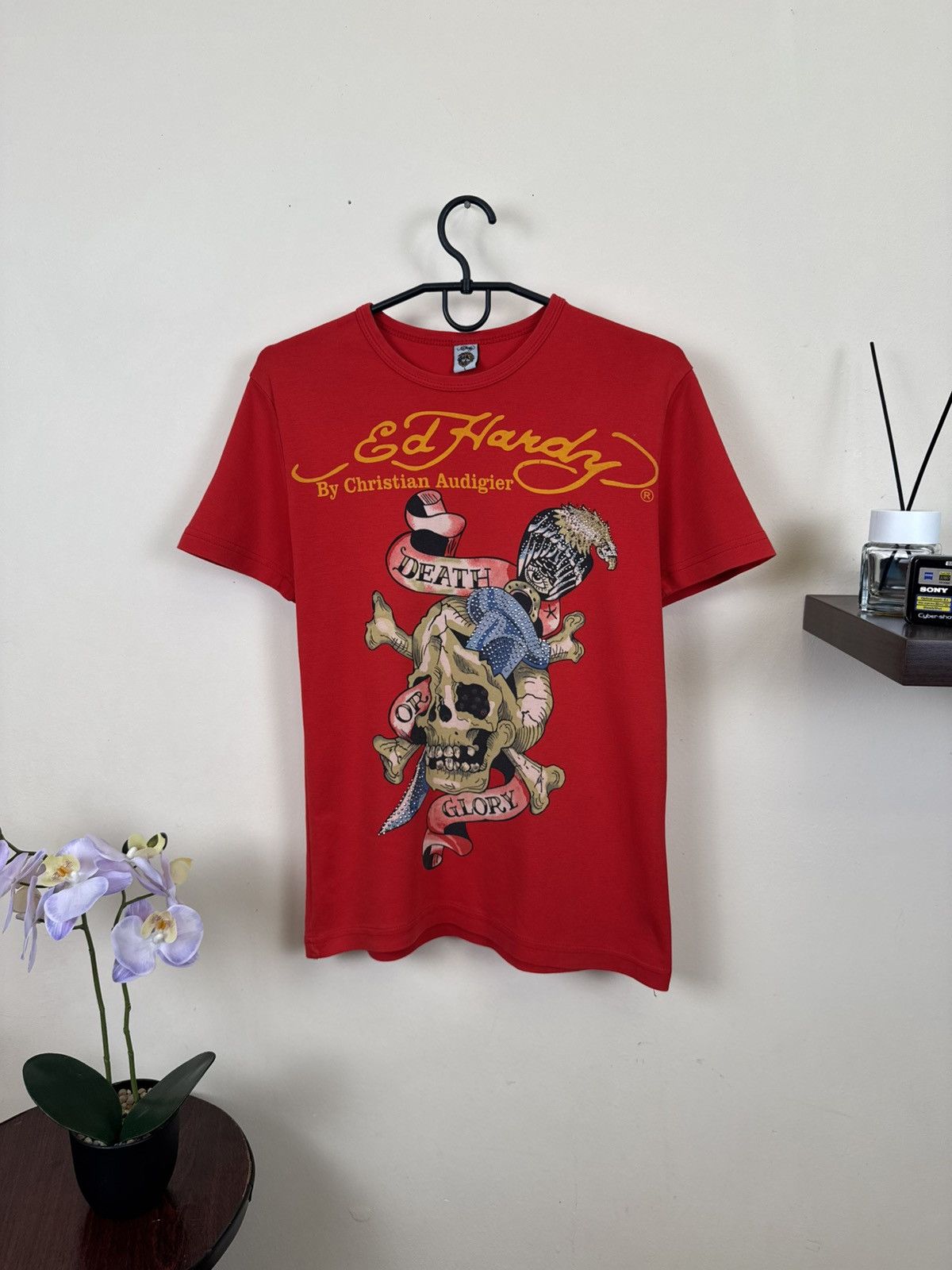 Ed Hardy Vintage Ed Hardy T shirt Women Skull Red Sz S Streetwear Y2K Size S / US 4 / IT 40 - 2 Thumbnail