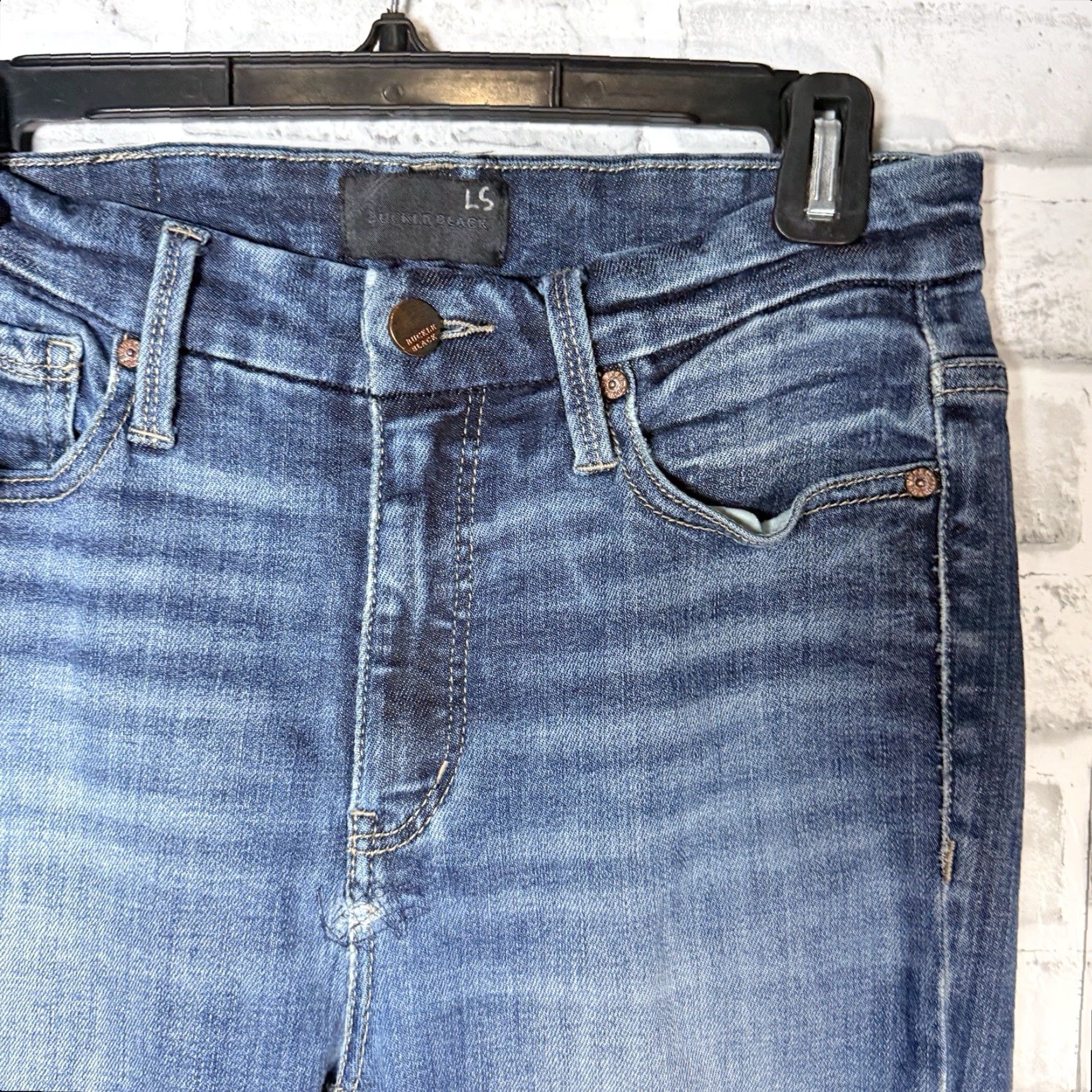 Vintage Buckle Blue Skinny Jeans Womens 26 x 29 Regular Fit Size 26" / US 2 / IT 38 - 2 Thumbnail