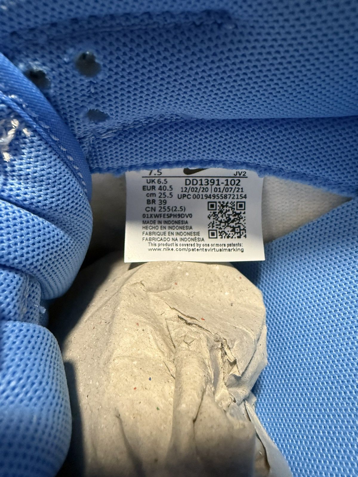 Nike Nike Dunk Low UNC 2021 Size US 7.5 / EU 40-41 - 8 Thumbnail
