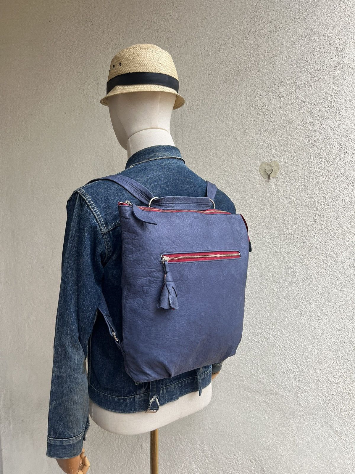 Leather Vintage Brongel Japan Patina Napa Leather 2 Way Backpack Bag Size ONE SIZE - 1 Thumbnail