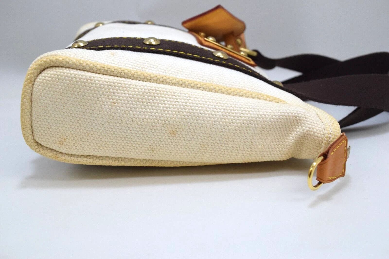 Louis Vuitton Louis Vuitton Antigua Cabas PM Hand Bag White Canvas M40039 Size ONE SIZE - 8 Thumbnail