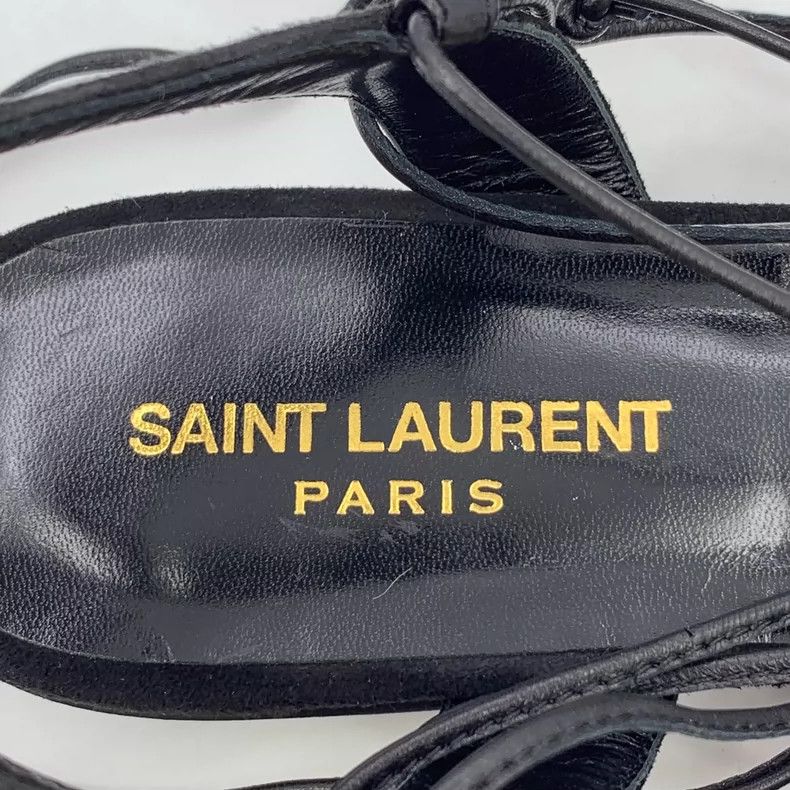 Saint Laurent Paris Saint Laurent Paris Black pointed strap flat sandals Size US 7 / IT 37 - 7 Thumbnail