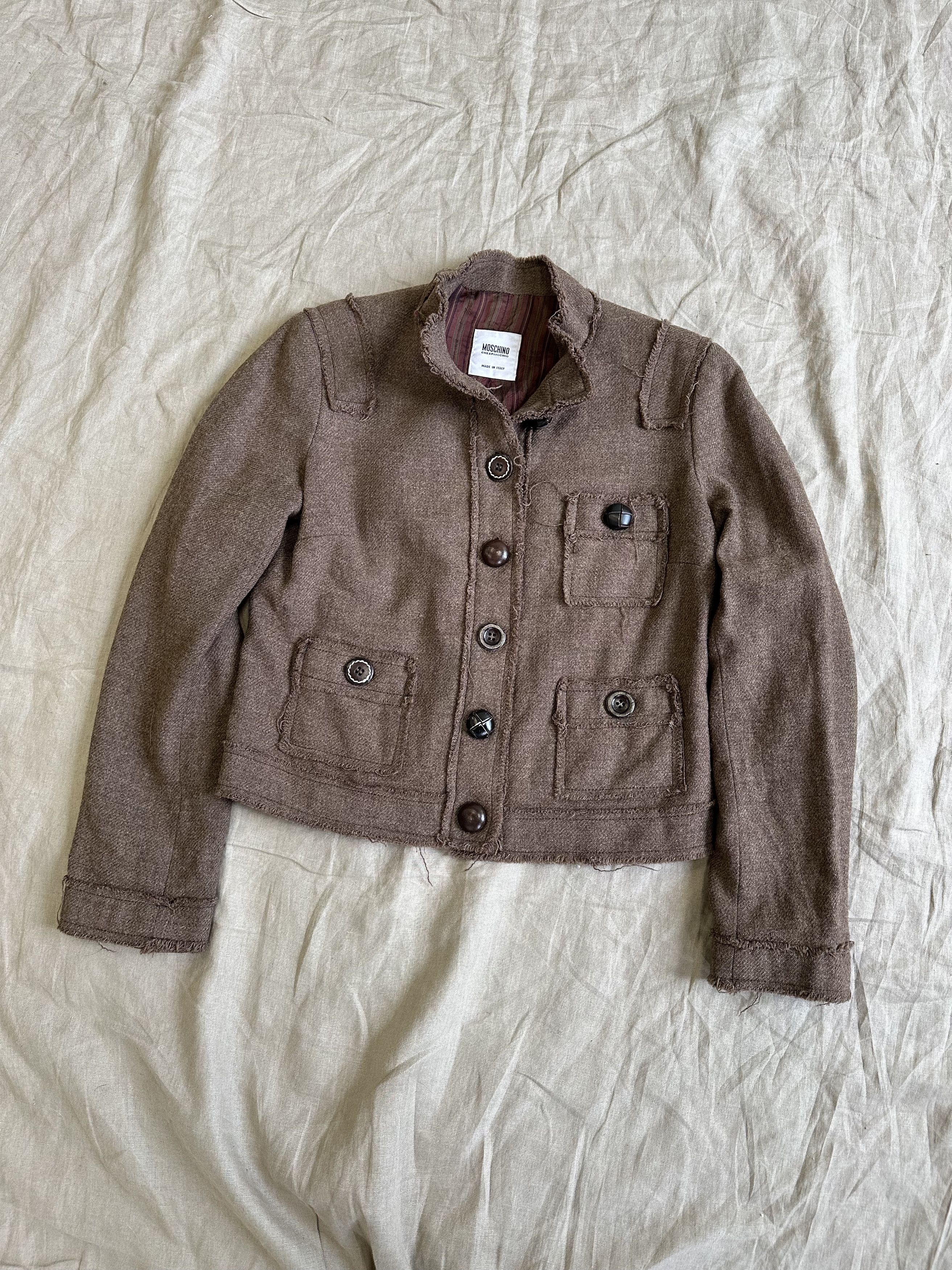 image of Archival Clothing Moschino Cheap And Chic Vintage Wool Jacket 6353Ac in Brown, Women's (Size Medium
