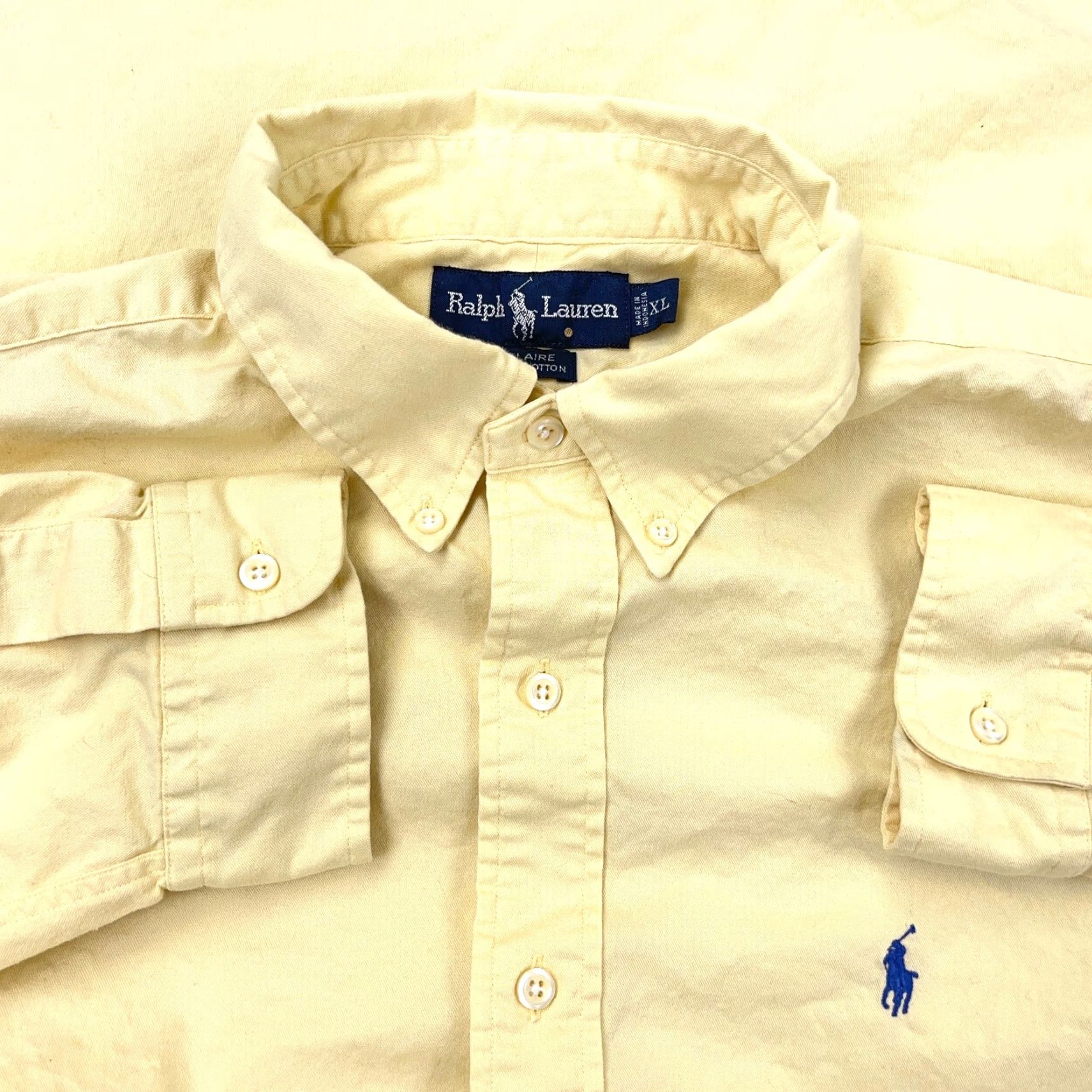 Ralph Lauren Ralph Lauren Button-Up Shirt Men XL Yellow Blaire Twill Pony Dress Adult Size 46R - 2 Thumbnail