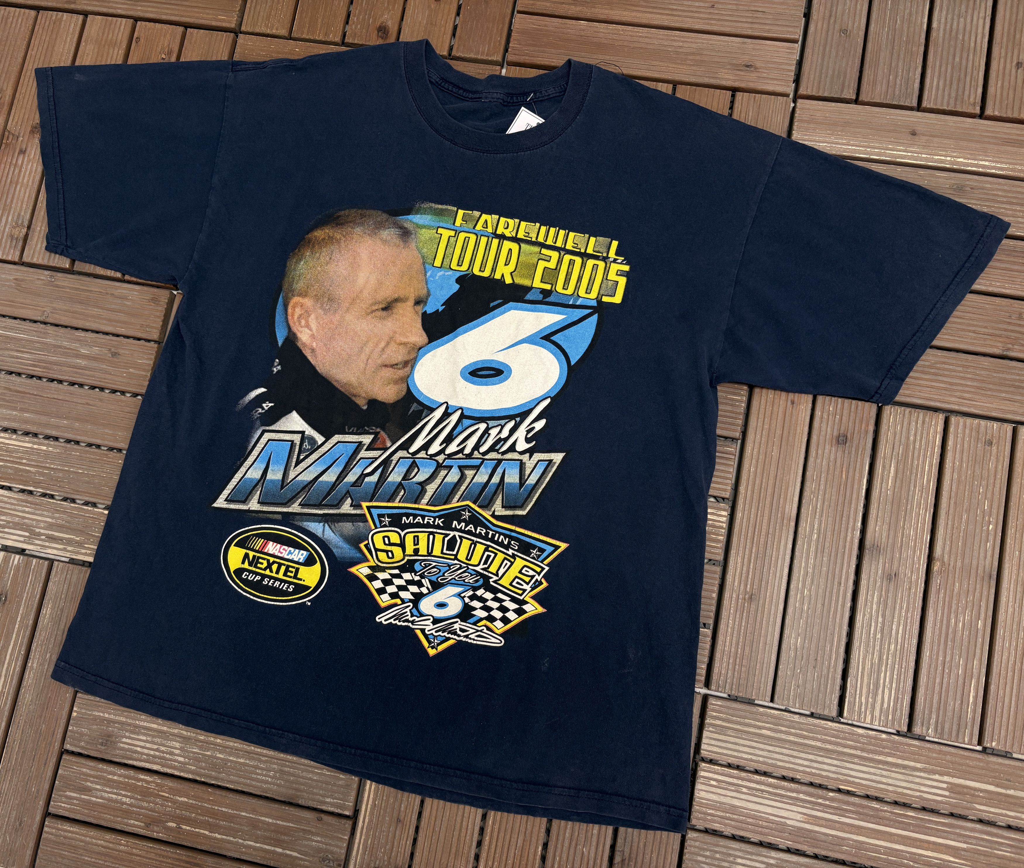 Vintage Mark Martin Farewell Tour 2005 Vintage Blue Tee Size US XL / EU 56 / 4 - 3 Thumbnail