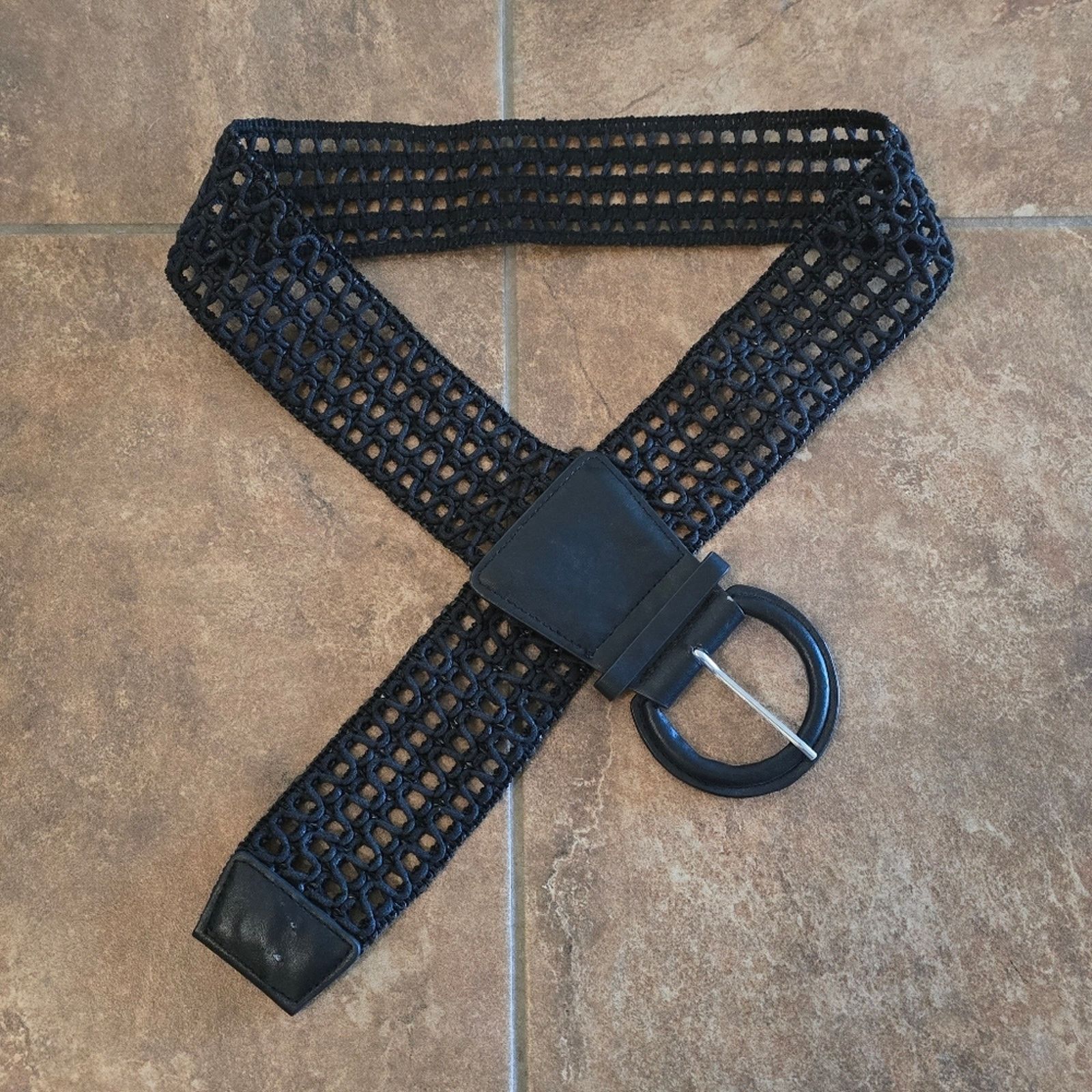 Other Black Wide Band 45 Woven Belt Size ONE SIZE - 1 Thumbnail