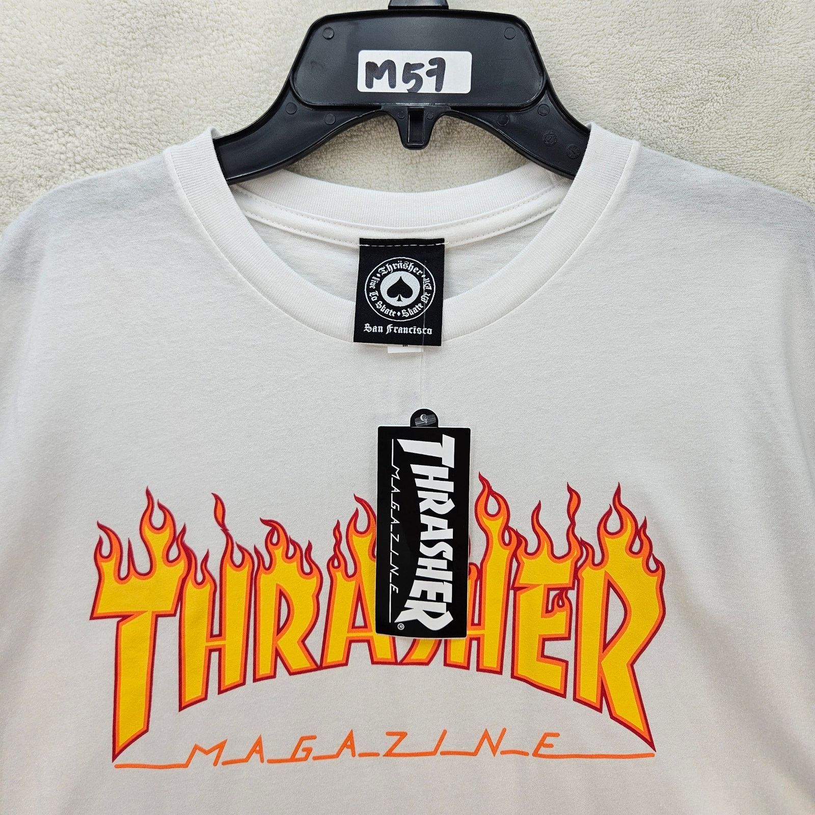Thrasher THRASHER MEN'S MEDIUM WHITE TSHIRT FLAME LETTERS NWT Size US M / EU 48-50 / 2 - 2 Thumbnail