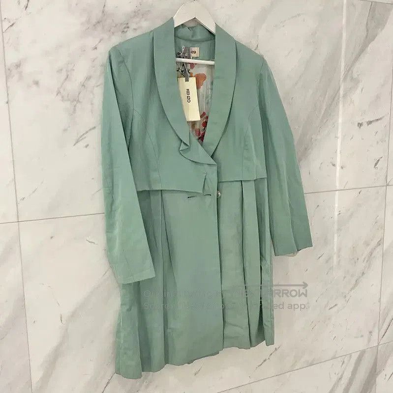 Kenzo KENZO Women's Long Green Cotton Trench Coat . Size M / US 6-8 / IT 42-44 - 3 Thumbnail