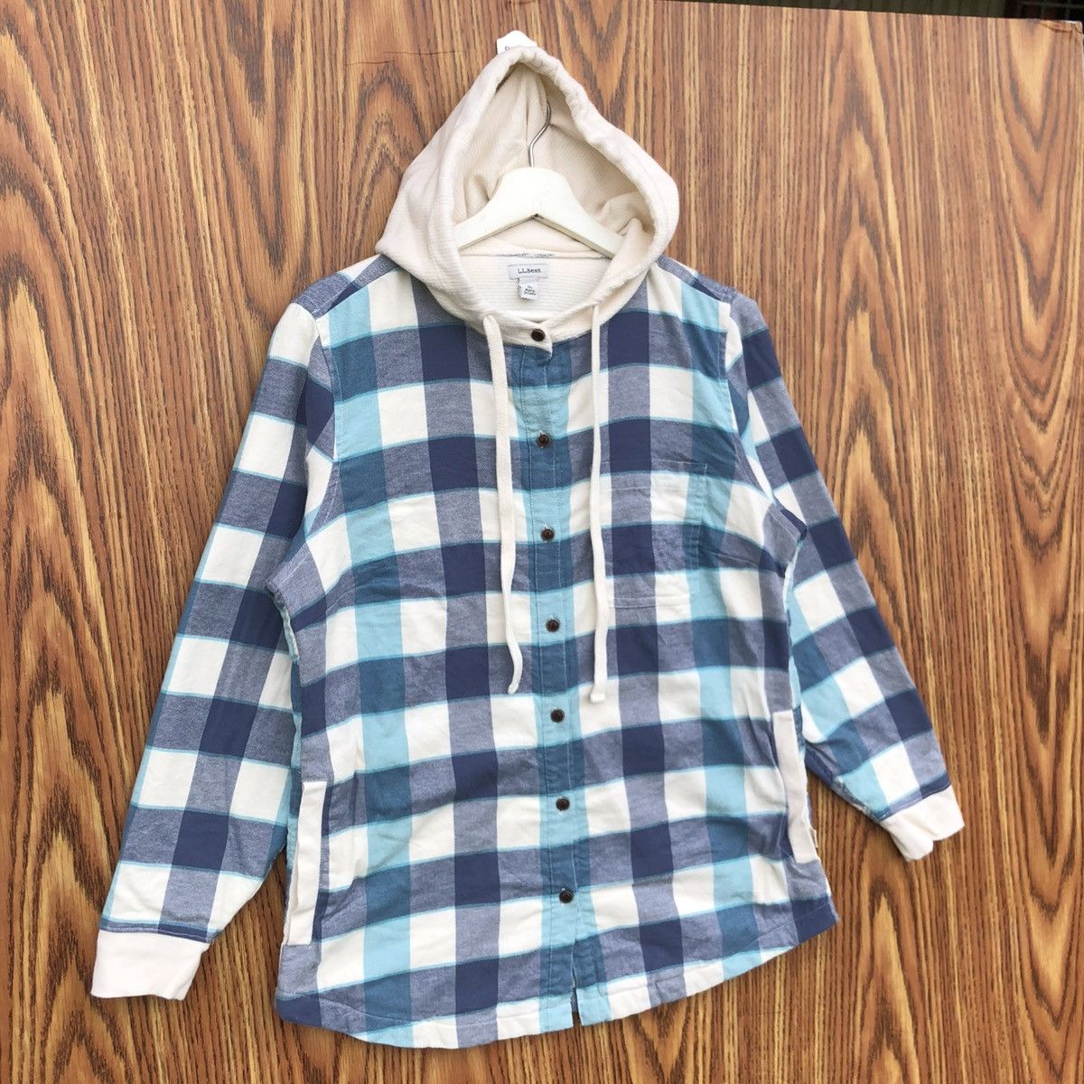 L.L. Bean Vintage L.L. Bean Hooded Flannel Shirt Jacket Button up Size US S / EU 44-46 / 1 - 2 Thumbnail