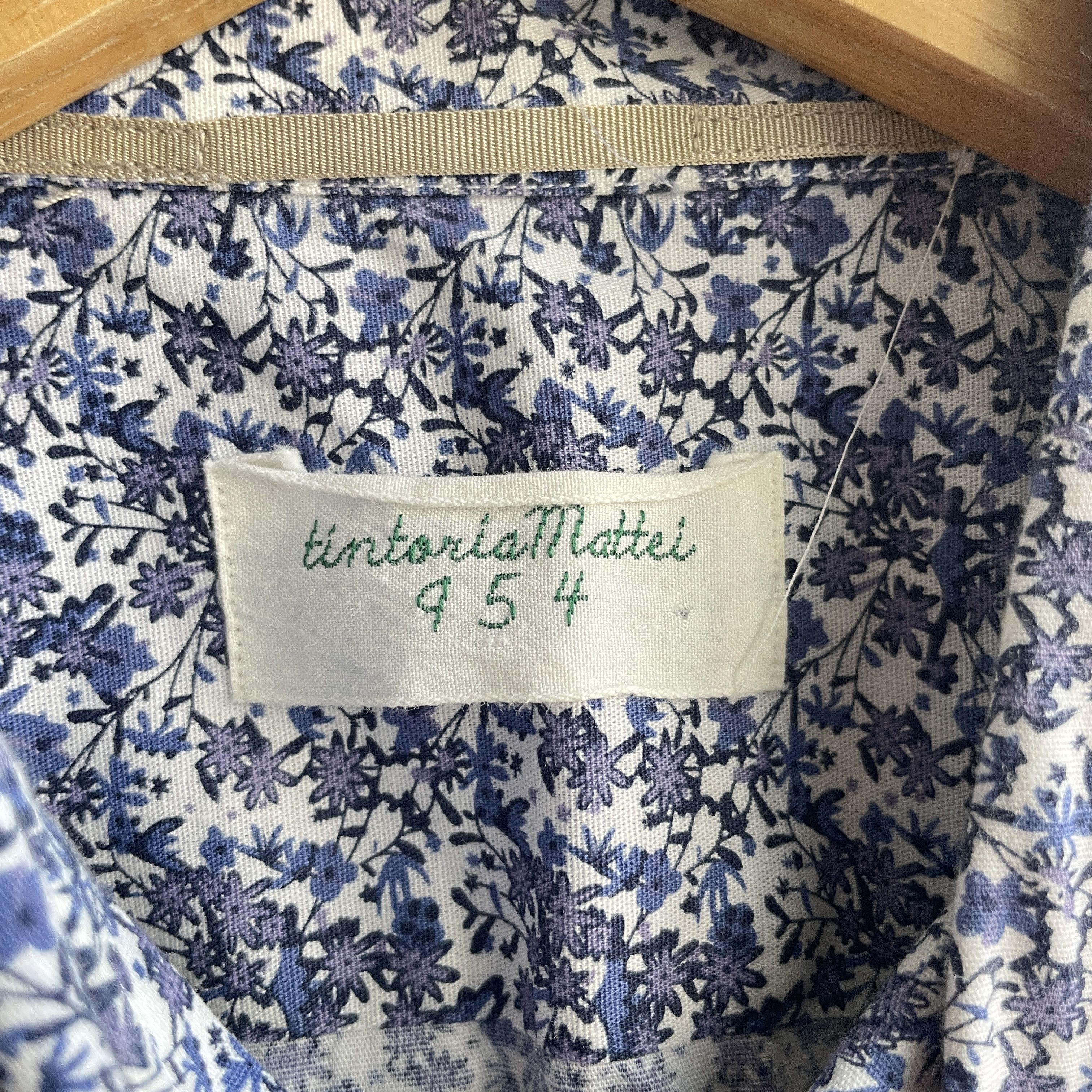 Tintoria Mattei Tintoria Mattei 954 Floral Slim Cotton Spread Collar Shirt Size 42R - 7 Thumbnail